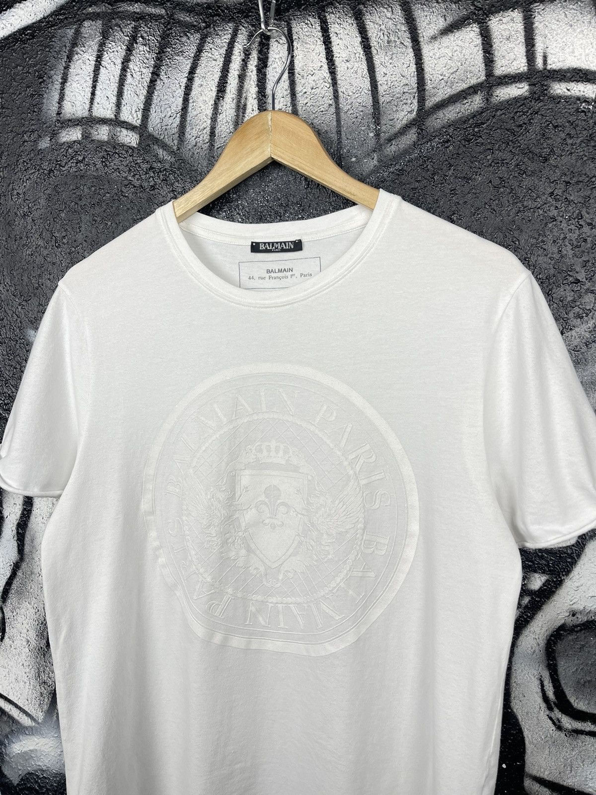 Balmain Balmain Flocked Coin White T-Shirt Men’s Size L Size US L / EU 52-54 / 3 - 2 Thumbnail