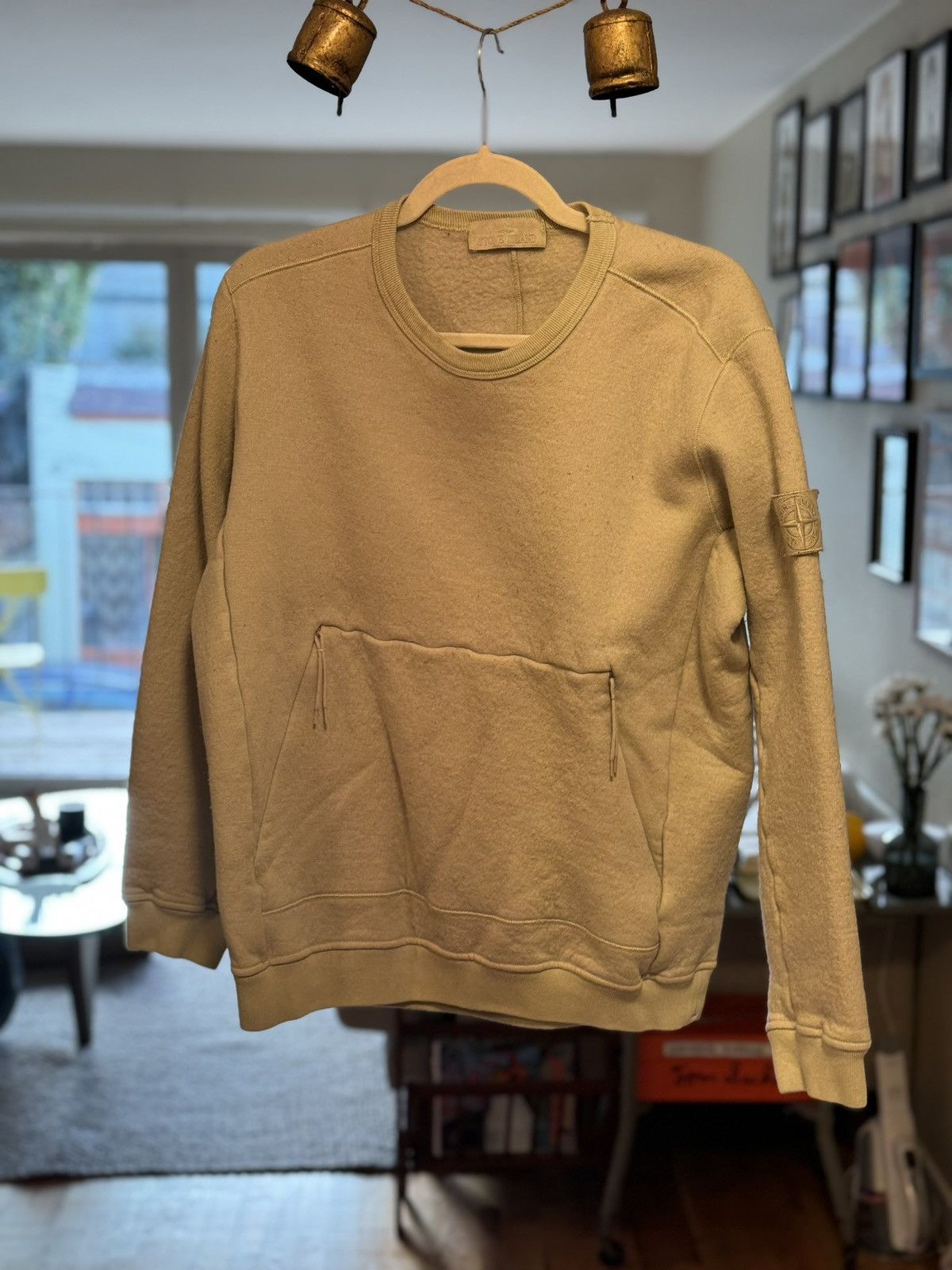 image of Stone Island Selfridges Exclusive Crew Neck in Beige, Men's (Size Large)