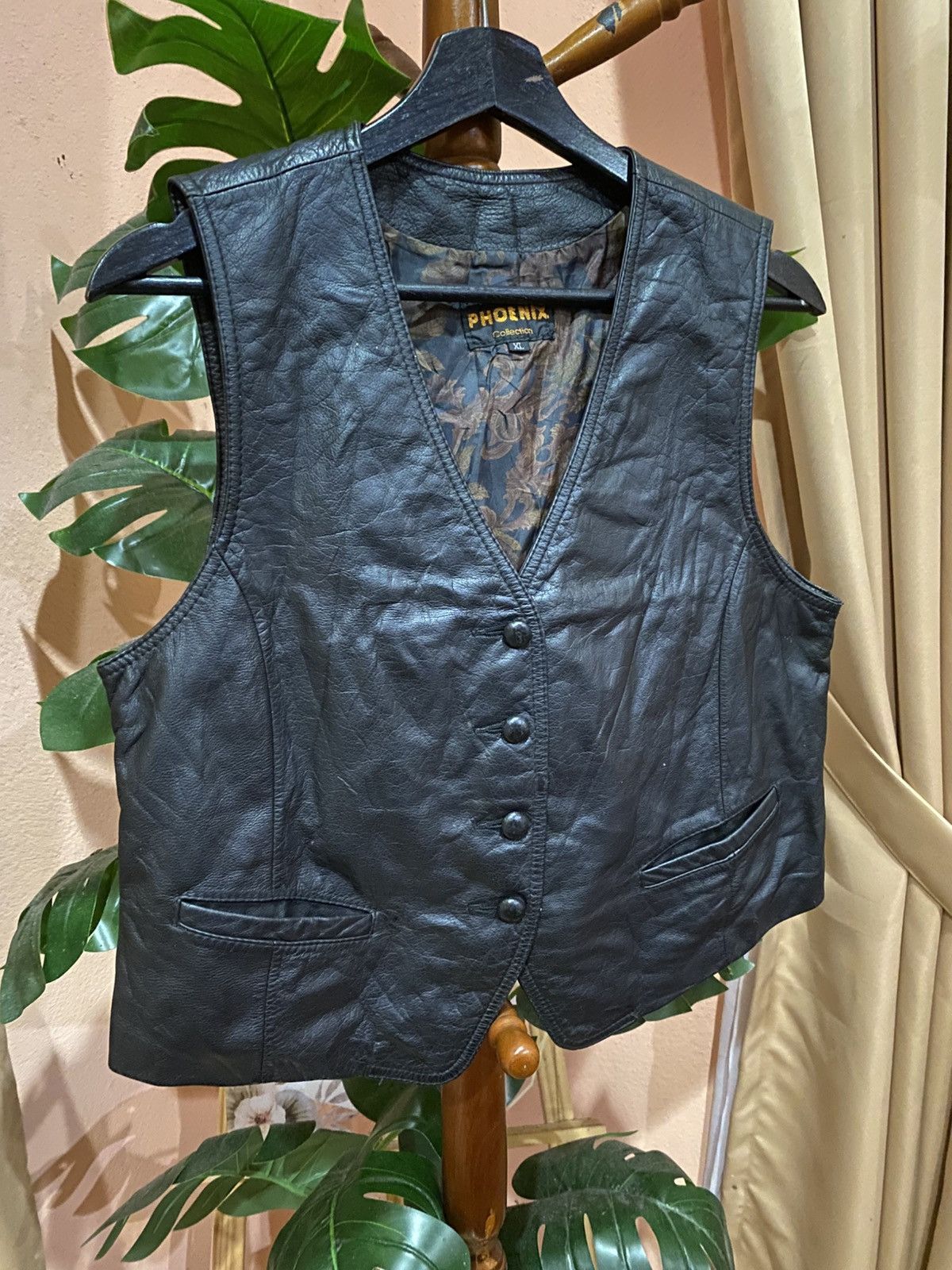 Phoenix Clothing Vintage PHOENIX Black Leather Western Biker Style Size L / US 10 / IT 46 - 3 Thumbnail