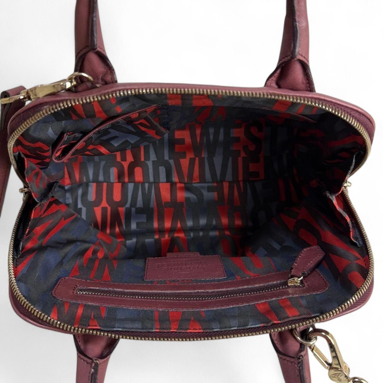 Vivienne Westwood Vivienne Westwood - Burgundy Leather Handbag with Dual Top-3 Size ONE SIZE - 8 Thumbnail