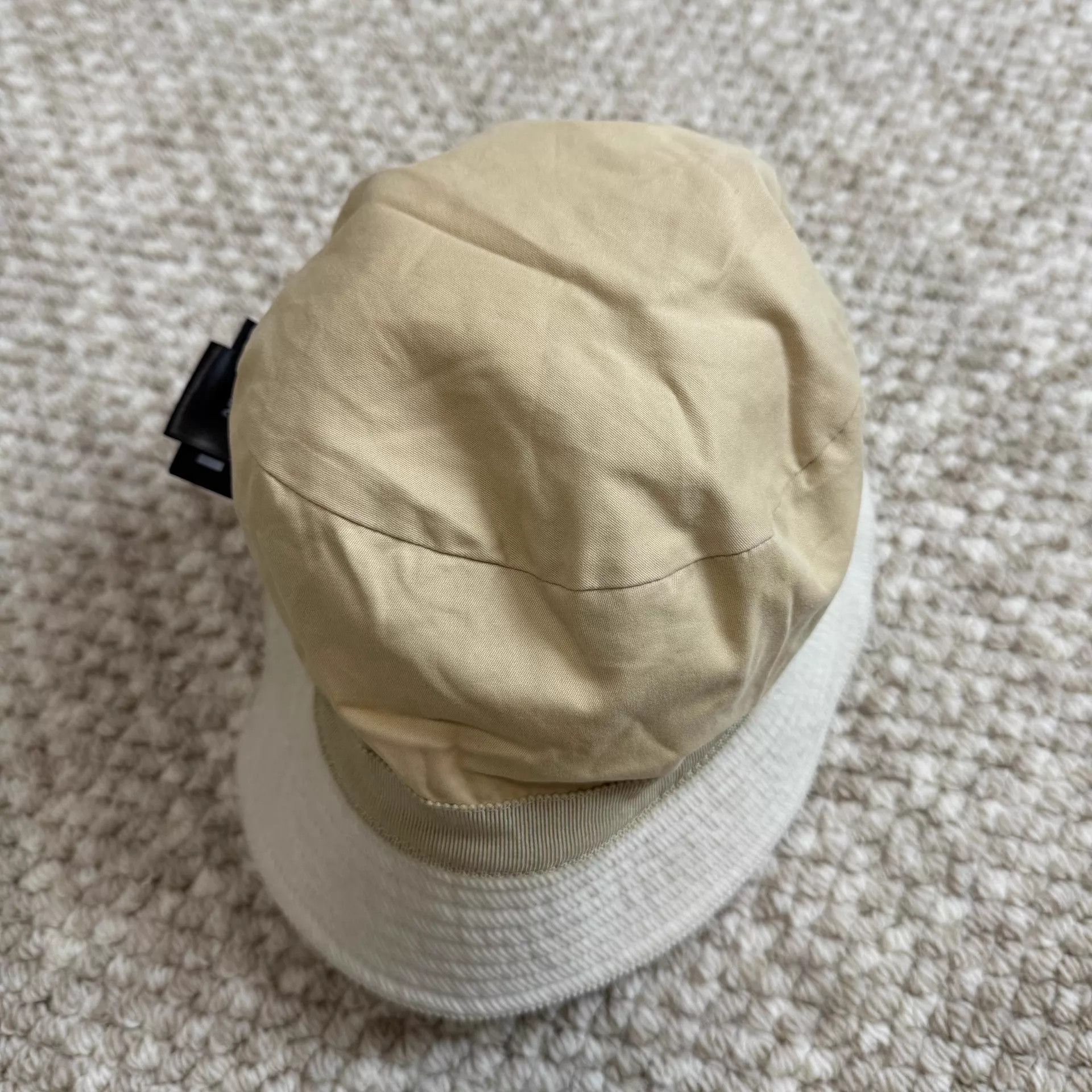 Prada PRADA Enamel Logo Corduroy Bucket Hat Men's Ivory L Size ONE SIZE - 6 Thumbnail