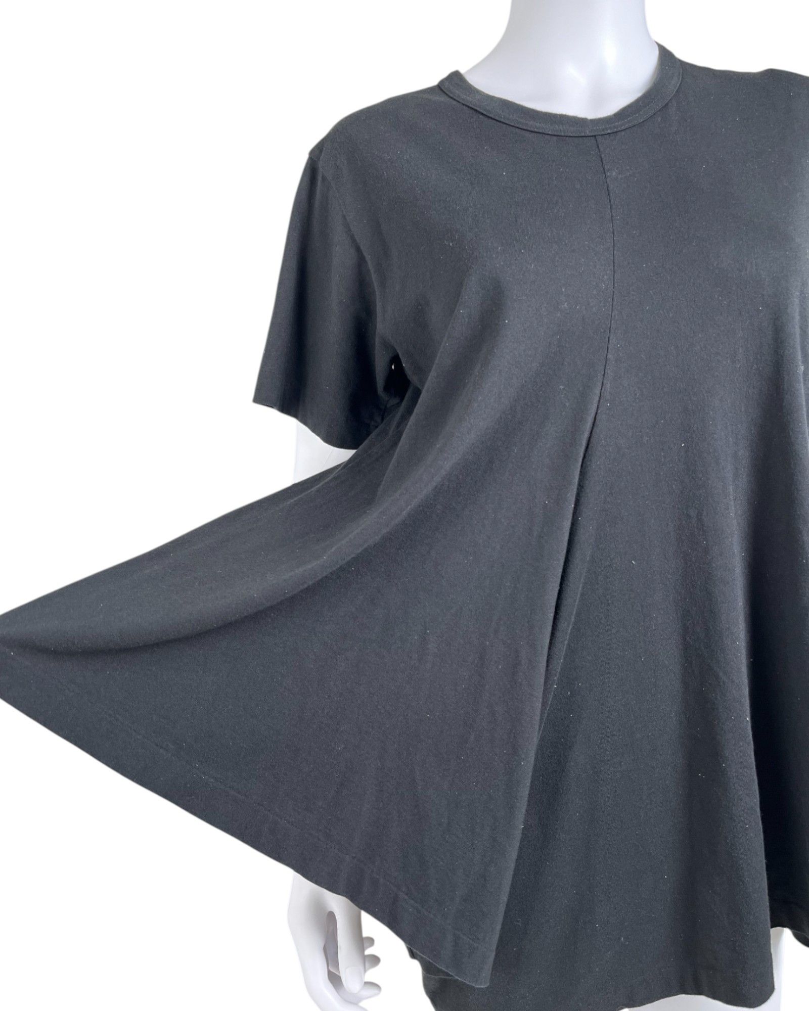 Comme des Garcons S/S 2023 Black Asymmetric Ruffle T-Shirt Size L / US 10 / IT 46 - 4 Thumbnail