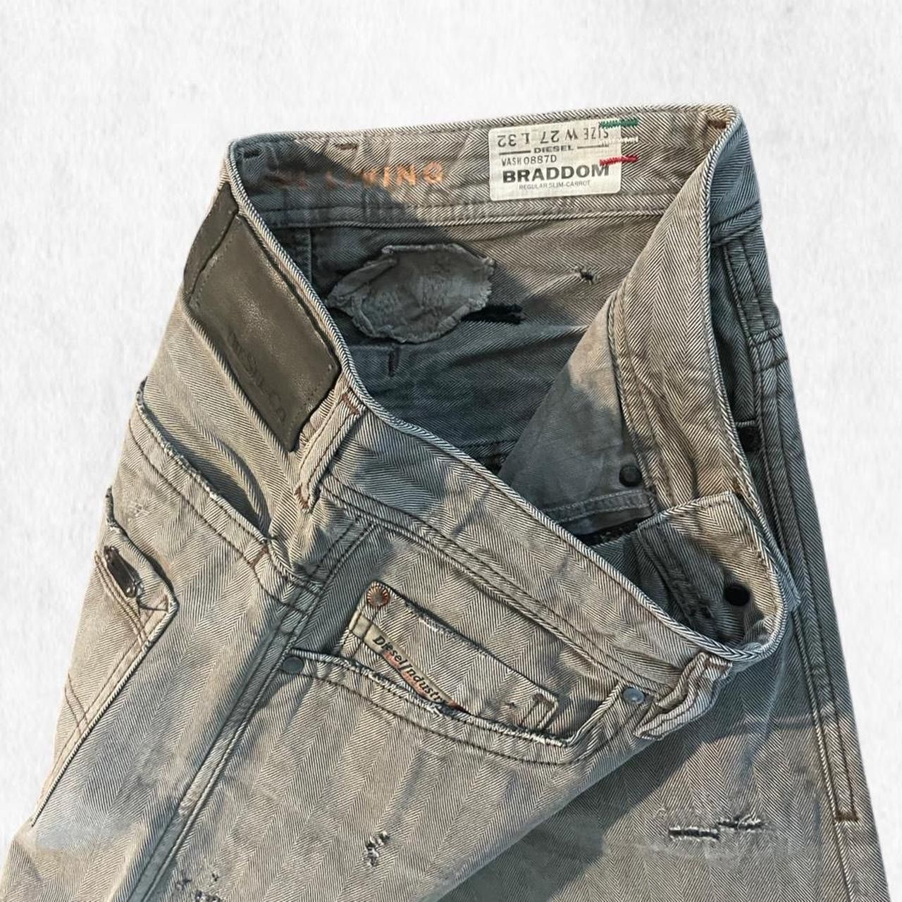 Diesel Diesel Deadstock BRADDOM 27x32 distressed pinstriped tan Size US 27 - 3 Thumbnail