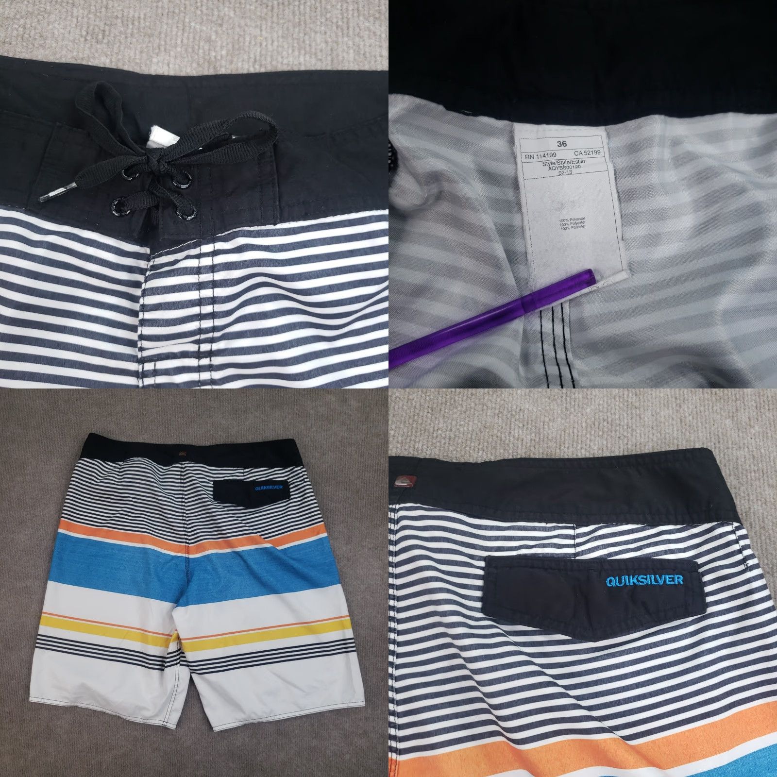 Quiksilver Quiksilver Mens Board Shorts 36 Multicolor Swim Trunks 7.5 inch Inseam Size US 36 / EU 52 - 8 Thumbnail