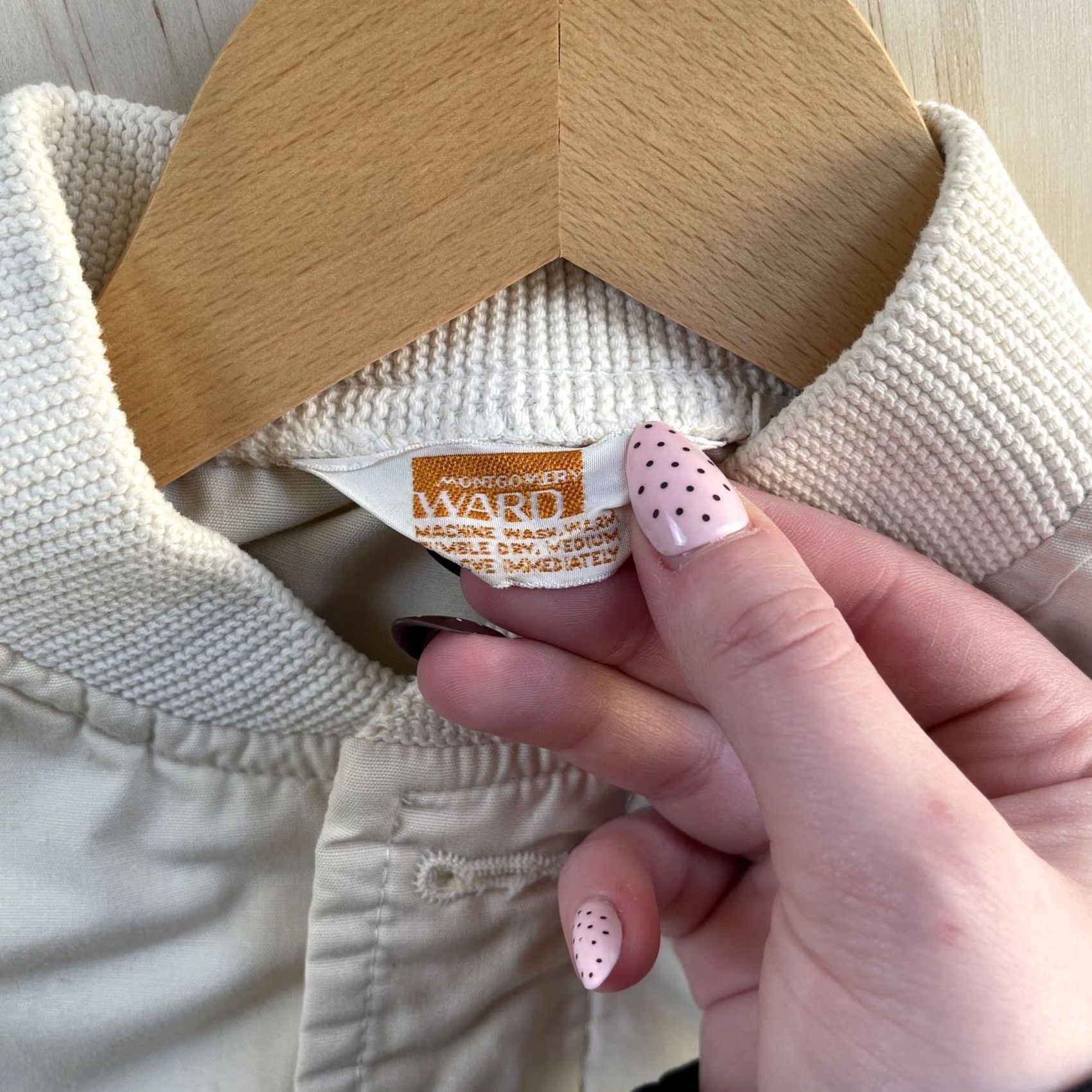 Vintage VINTAGE Montgomery Ward Jacket Mens XL Beige Cotton Bomber Zip Lined Short Size US 36 / EU 52 - 2 Thumbnail