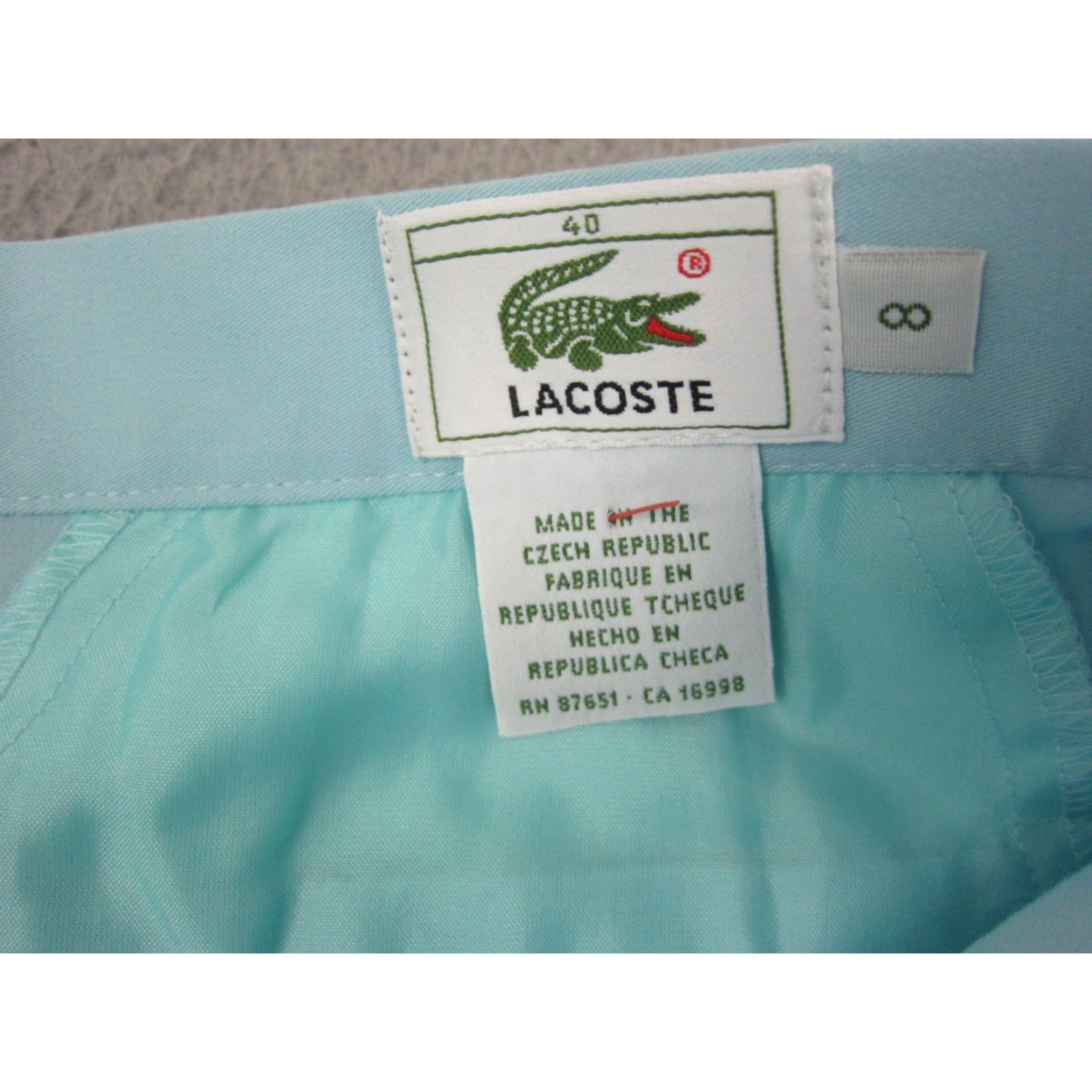 Lacoste VINTAGE Lacoste Skirt Womens Size 8 Blue A-Line 90s City Casual Buttons Logo Zip Mid Rise Short - Womens Skirt Size 30" / US 8 / IT 44 - 4 Thumbnail