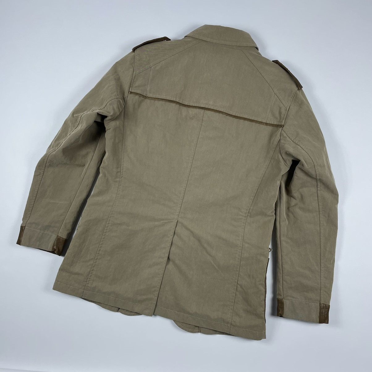 Etro ETRO Archives Zip Button Leather Cotton Beige/Brown Jacket Size US M / EU 48-50 / 2 - 17 Thumbnail