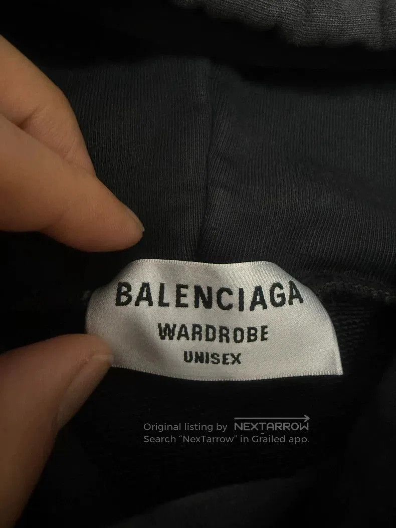 Balenciaga Balenciaga Black Gray Logo Embroidered Hoodie. Size US XS / EU 42 / 0 - 2 Thumbnail