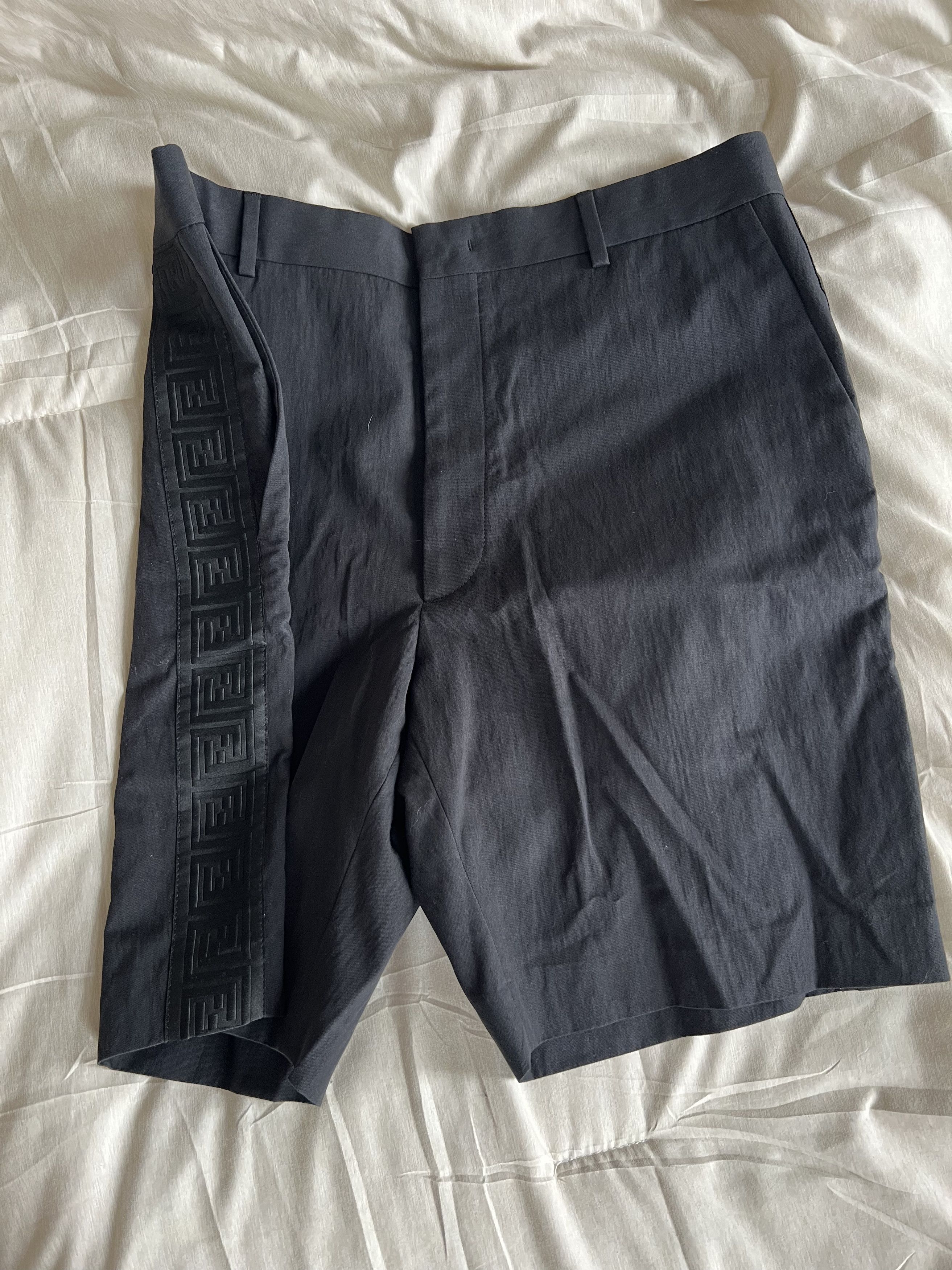 Fendi Fendace Black Cotton-Nylon FF Logo Line Shorts Size US 32 / EU 48 - 1 Preview