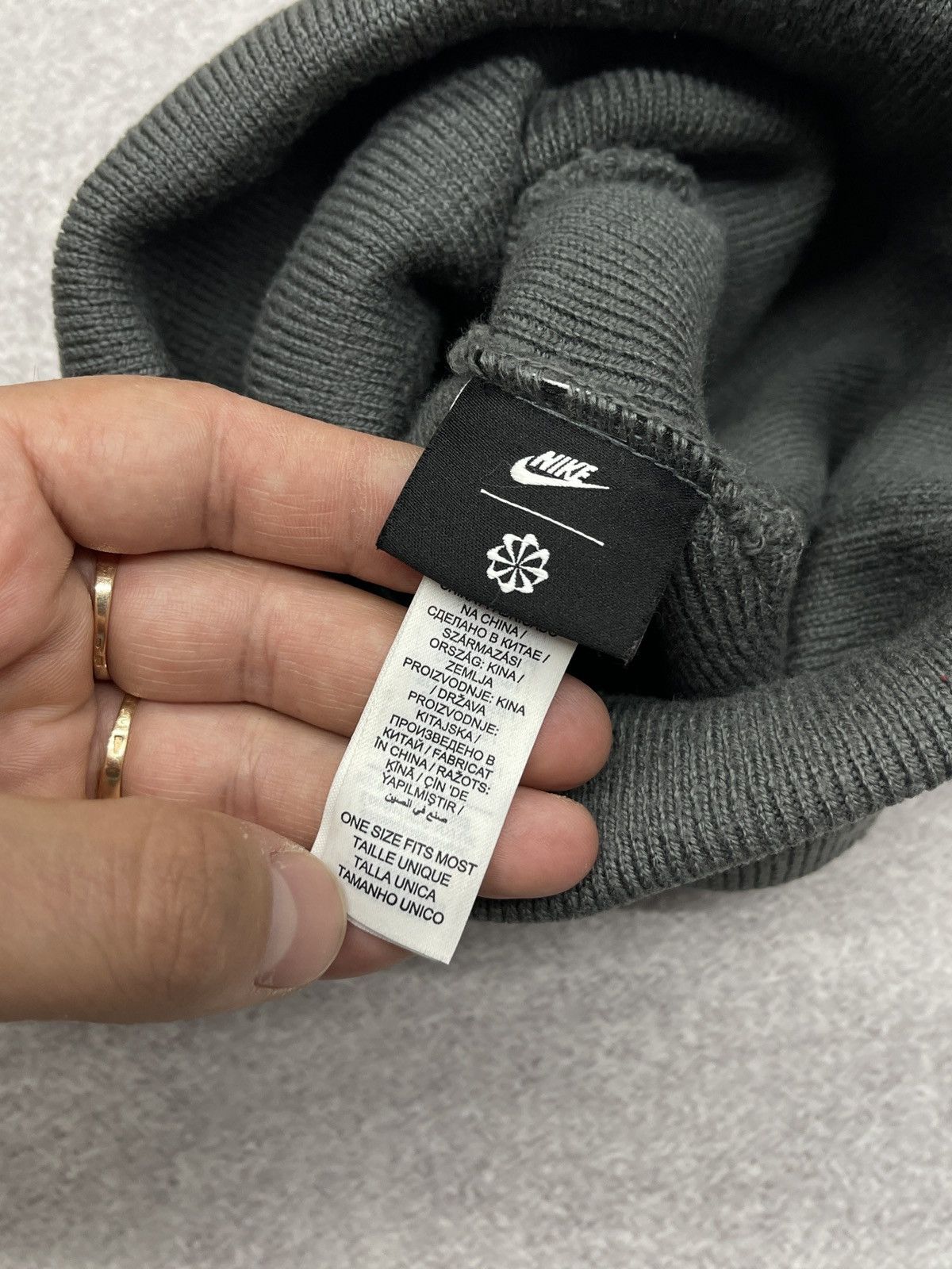 Nike Mens Nike Peak Swoosh Beanie Hat Grey Y2K ACG TN Size ONE SIZE - 6 Thumbnail
