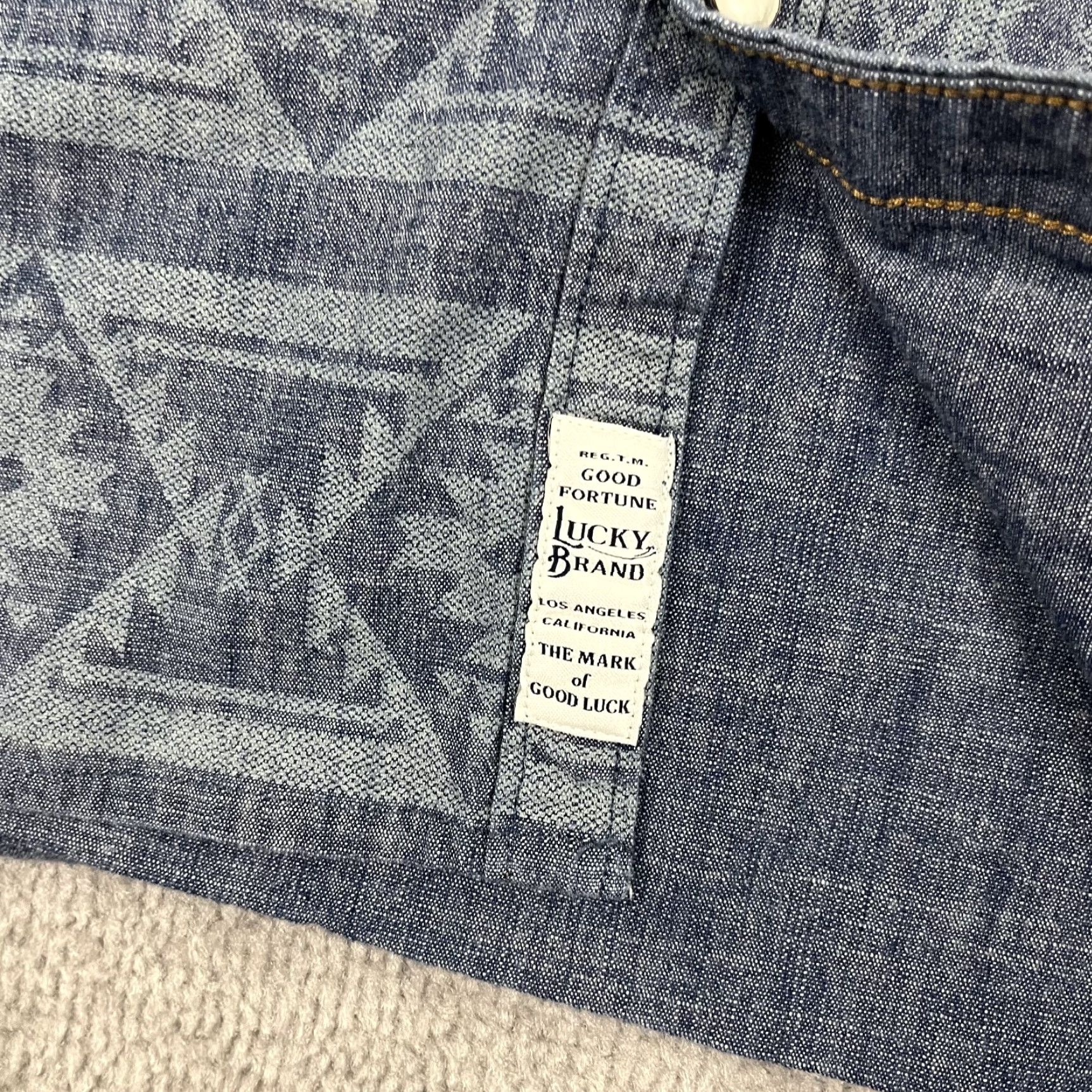 Lucky Brand Lucky Brand Shirt Mens 2XL Blue Southwestern Pearl Snap Cowboy Stretch Geometric Button-Up Casual Western Dress/Workwear Size US XXL / EU 58 / 5 - 2 Thumbnail