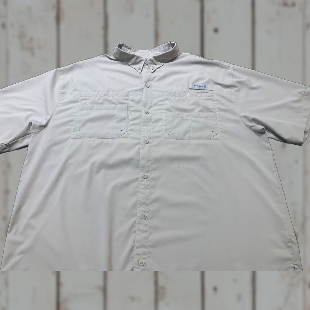 Vintage Columbia PFG Fishing Shirt Adult 2XL Khaki Short Sleeve Button-Up Casual Mens Size US XXL / EU 58 / 5 - 1 Thumbnail