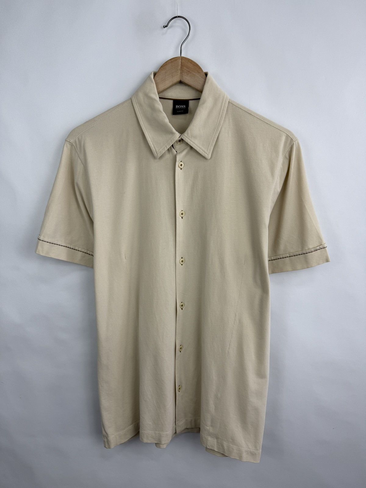 Hugo Boss 🇮🇹 Vintage 90s Hugo Boss Luxury Button Shirt Slim Fit Retro Size US L / EU 52-54 / 3 - 2 Thumbnail