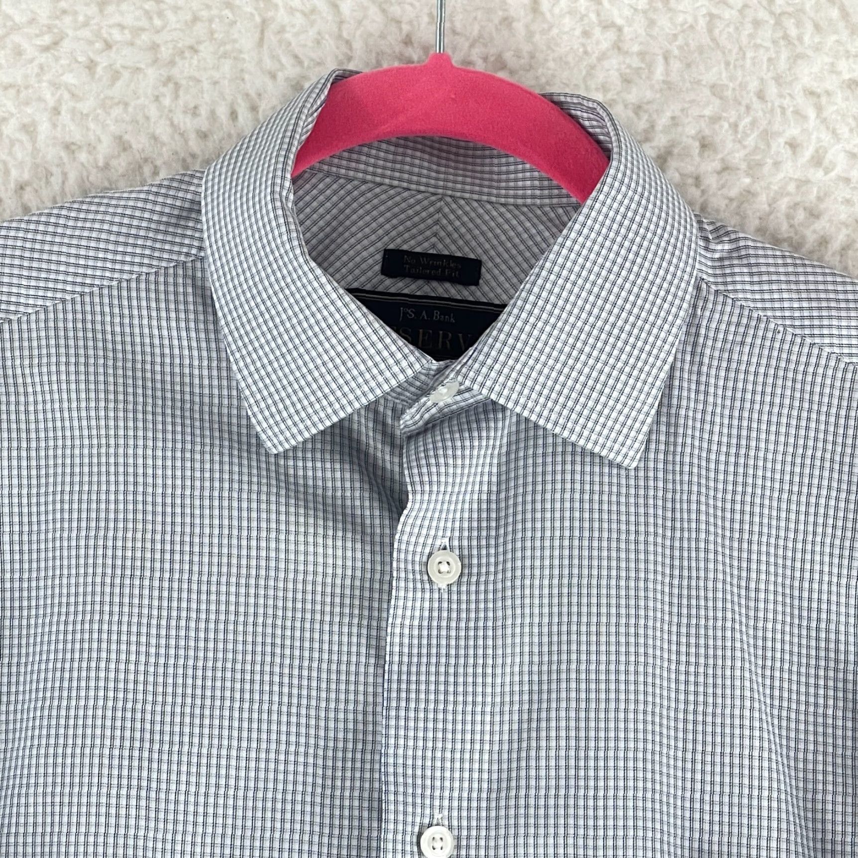 Jos. A. Bank VINTAGE Jos. A. Bank Reserve Button-Up Dress Shirt Mens Medium Slim? Tailored Fit Long Sleeve Size 40R - 6 Thumbnail