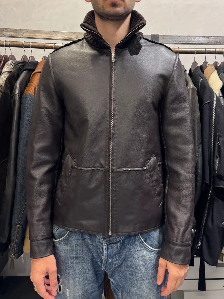 Designer × Dolce & Gabbana × Vintage 2000s Dolce & Gabbana Brown Leather Jacket Size US M / EU 48-50 / 2 - 3 Thumbnail