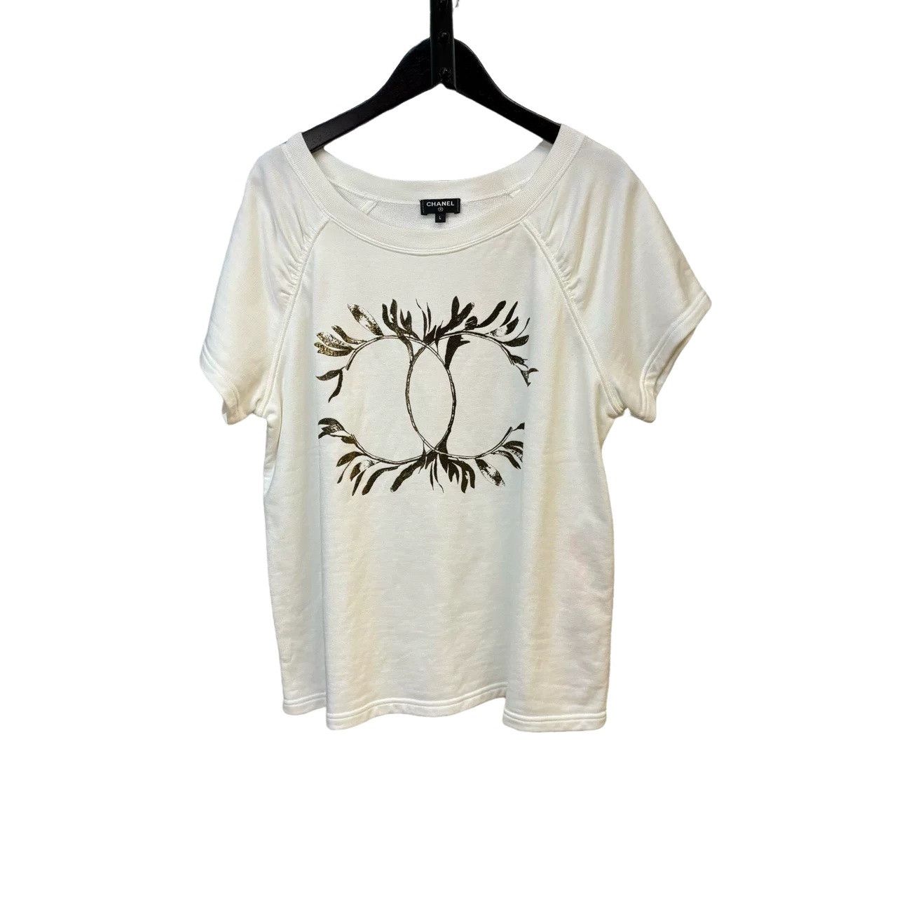 Chanel Chanel Laurel CC Logo Short Sleeve T-Shirt Size L Size L / US 10 / IT 46 - 1 Thumbnail