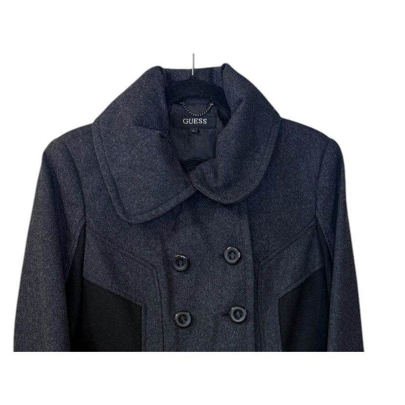 Guess Guess Pea Coat Women Large Gray Black Wool Blend Preppy Size L / US 10 / IT 46 - 2 Thumbnail