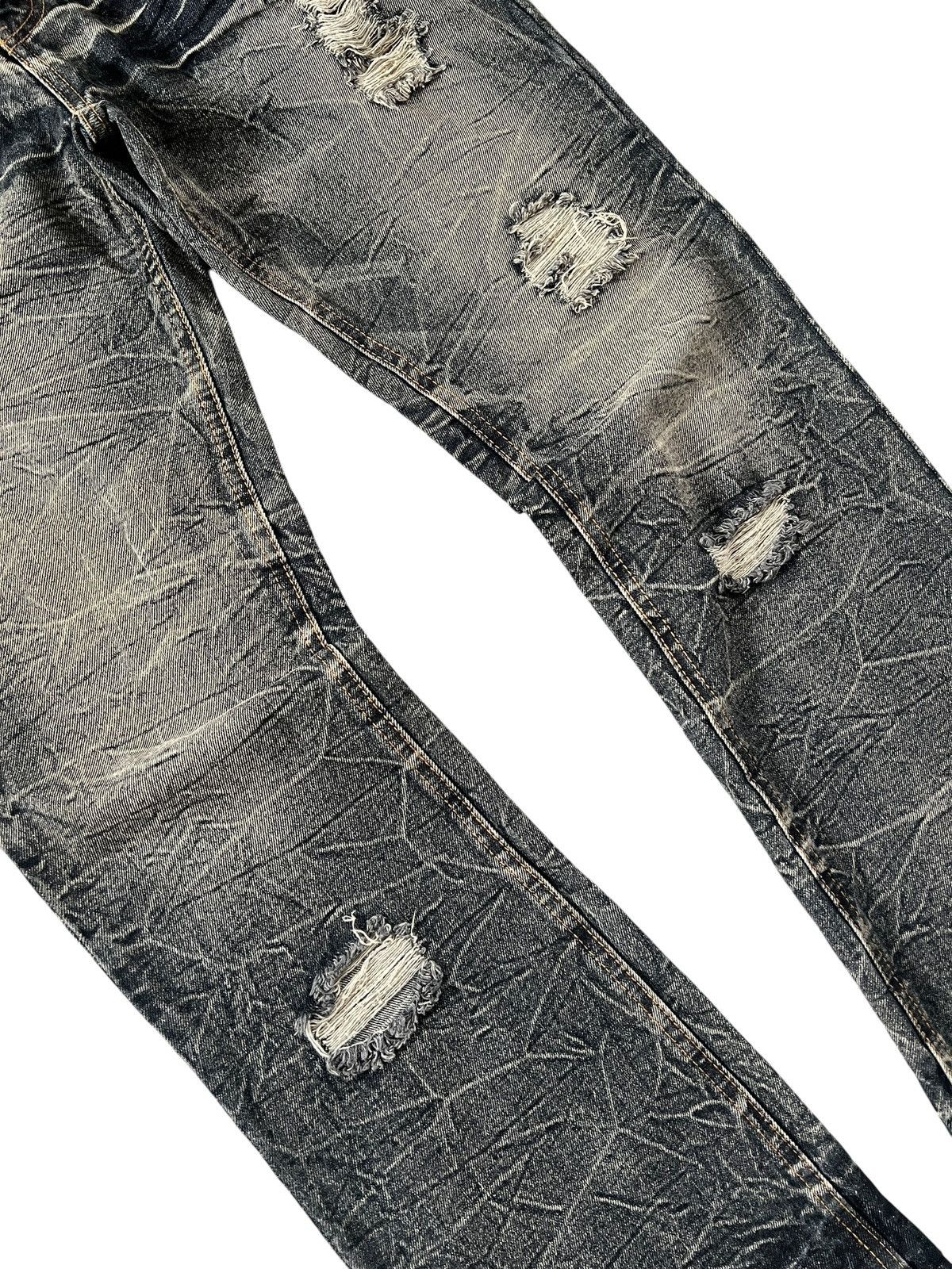 Obelisk Black Baccara 🇯🇵 Lace Distreessed Flare Denim Size US 33 - 7 Thumbnail