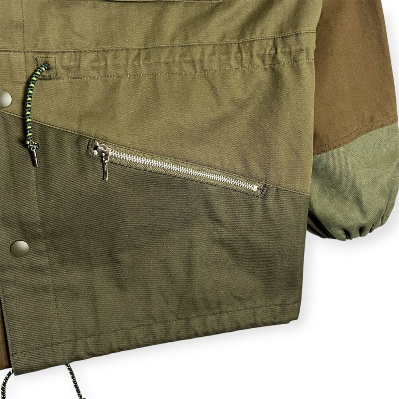 KUON KUON Japan Patchwork Hooded Zip Jacket L Olive Oversized NWT Size US L / EU 52-54 / 3 - 14 Thumbnail