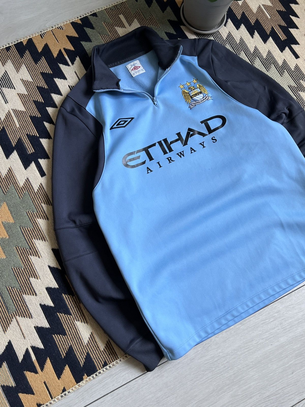 Umbro × Vintage Vintage Manchester City Umbro 1/3 Zip Tracktop Size US M / EU 48-50 / 2 - 3 Thumbnail