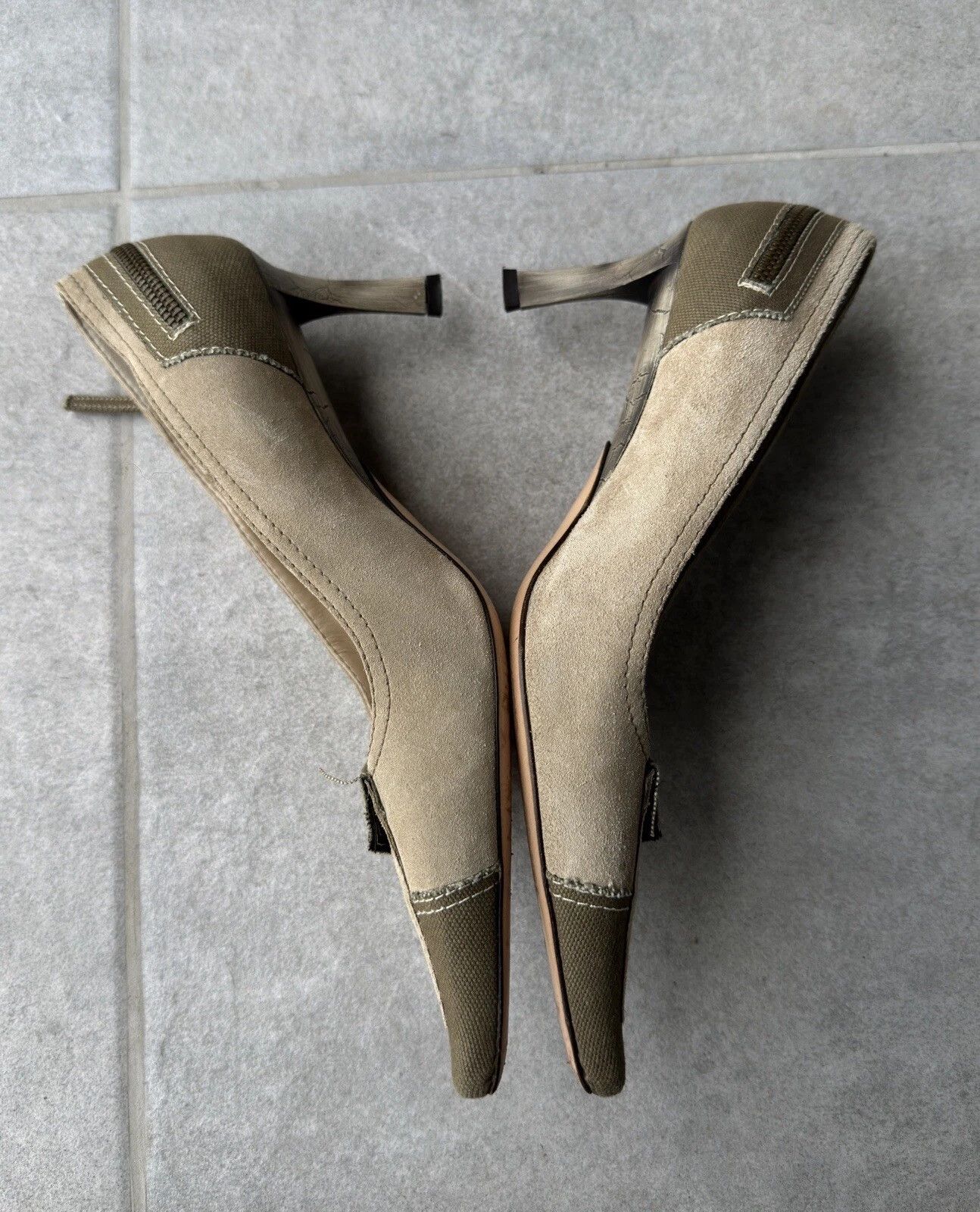 Karen Millen Vintage Karen Millen Leather Denim y2k Heels Kitten Shoes Size US 6 / IT 36 - 3 Thumbnail