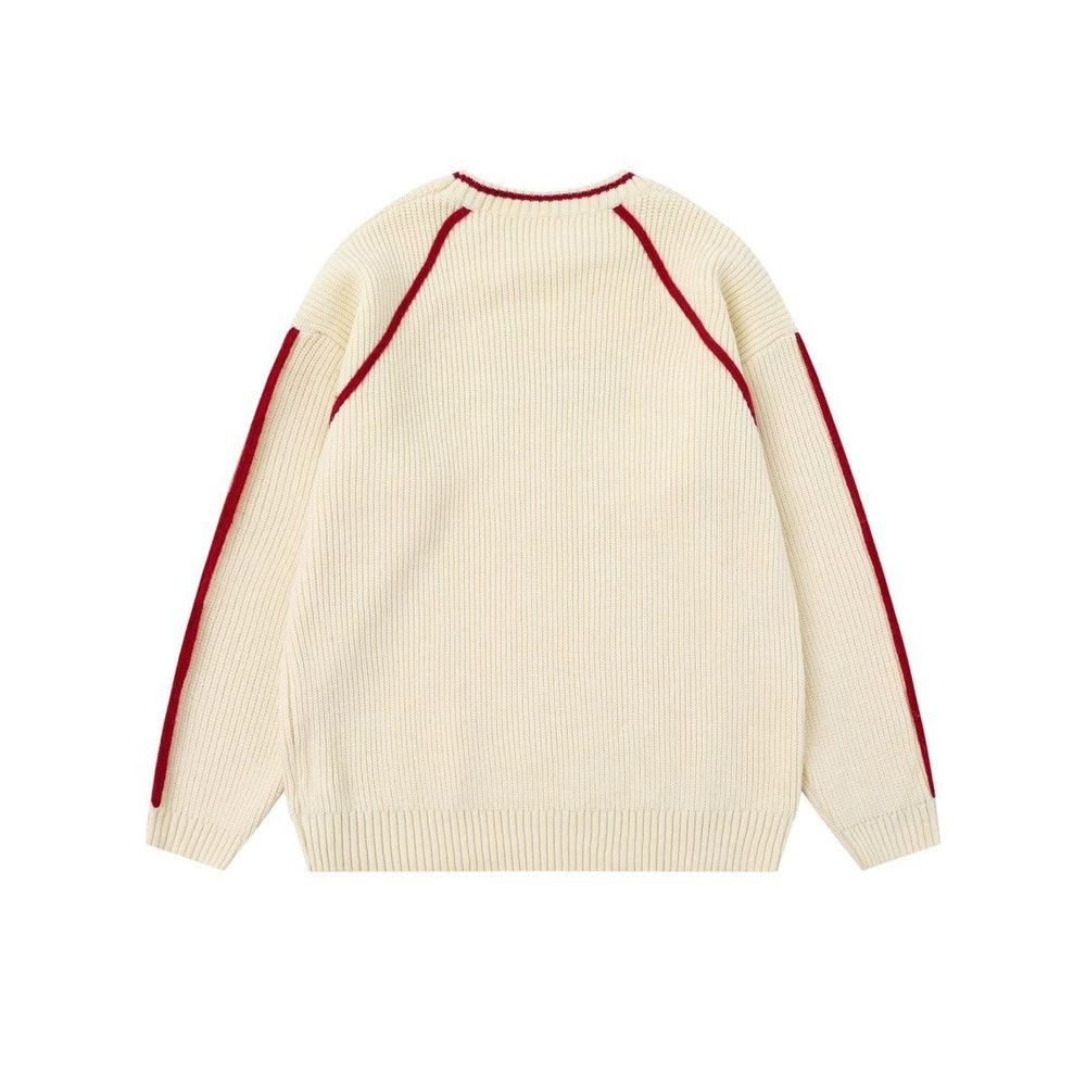 Vintage Men's loose embroidered letter line casual sweater Size US M / EU 48-50 / 2 - 2 Thumbnail