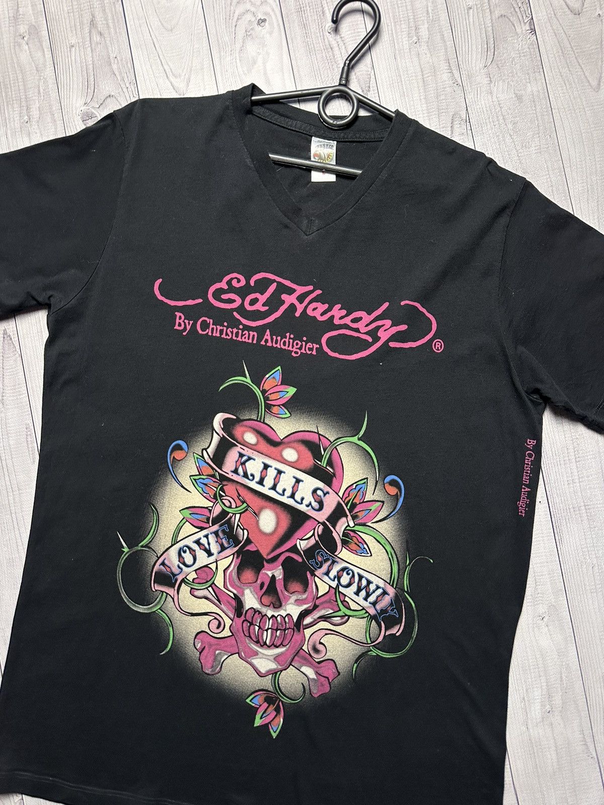 Vintage Ed Hardy tee big logo size L rare