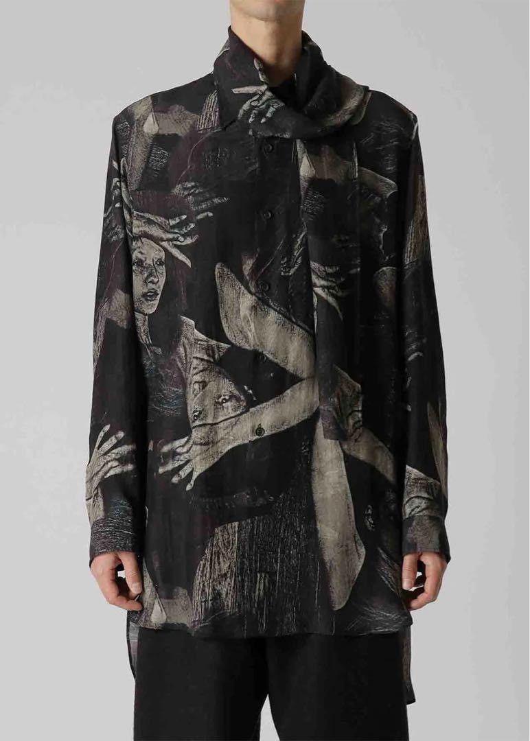 Yohji Yamamoto Yohji Yamamoto Pour Home AW22 BEKSINSKI Scarf Silk Shirt Size US XL / EU 56 / 4 - 1 Thumbnail