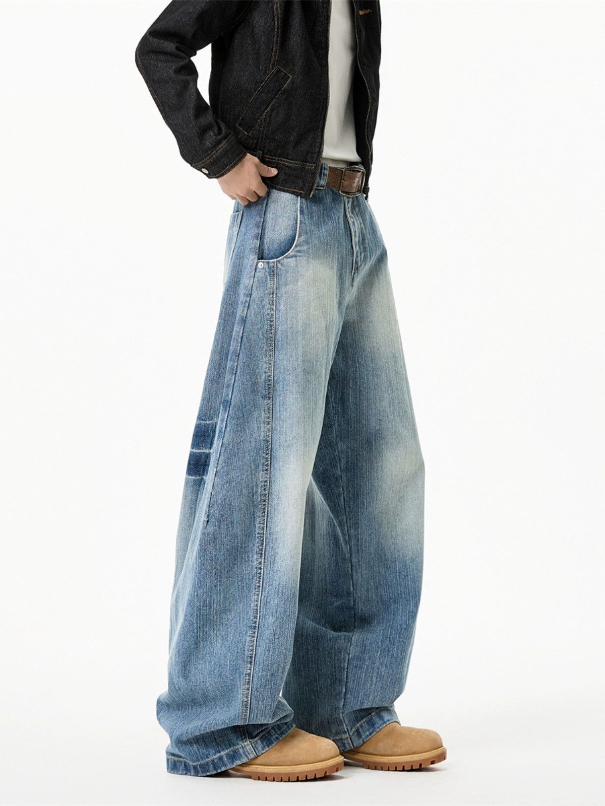 Jean American washed men's wide-leg scimitar jeans Size US 32 / EU 48 - 3 Thumbnail