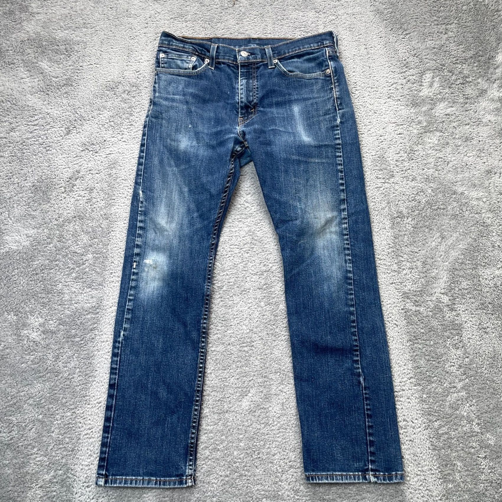 Levi's Levi's Levi's 513 Jeans Slim Straight Blue Denim Cotton Stretch 30x28 Mens Jeans Pocket Logo Button Zipper B 5-Pocket Size US 30 / EU 46 - 2 Thumbnail