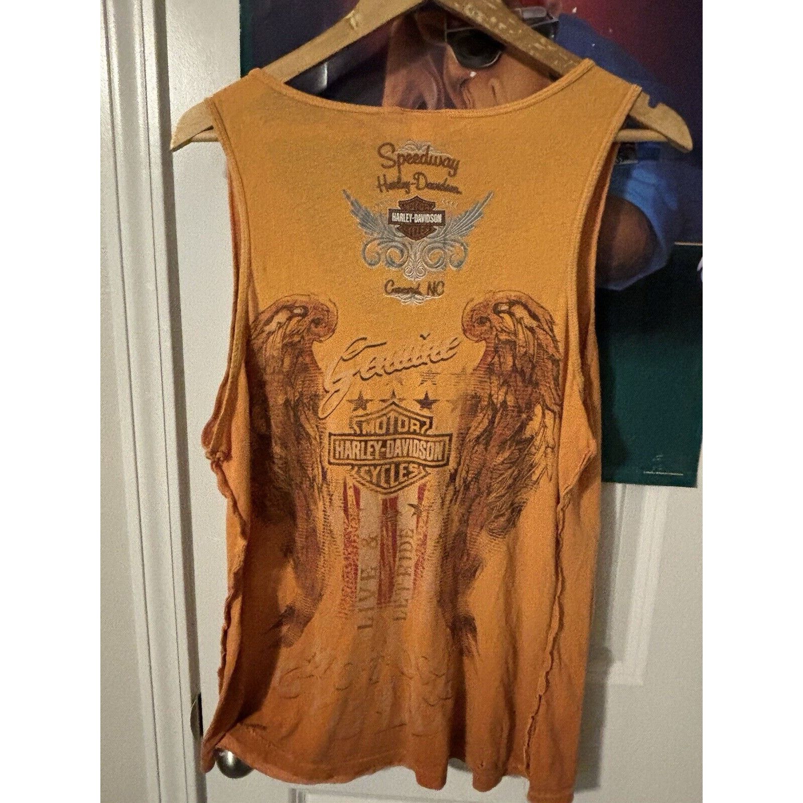 Other Vintage y2k orange motorcyles harley davidson ladies top OS Size US L / EU 52-54 / 3 - 6 Thumbnail
