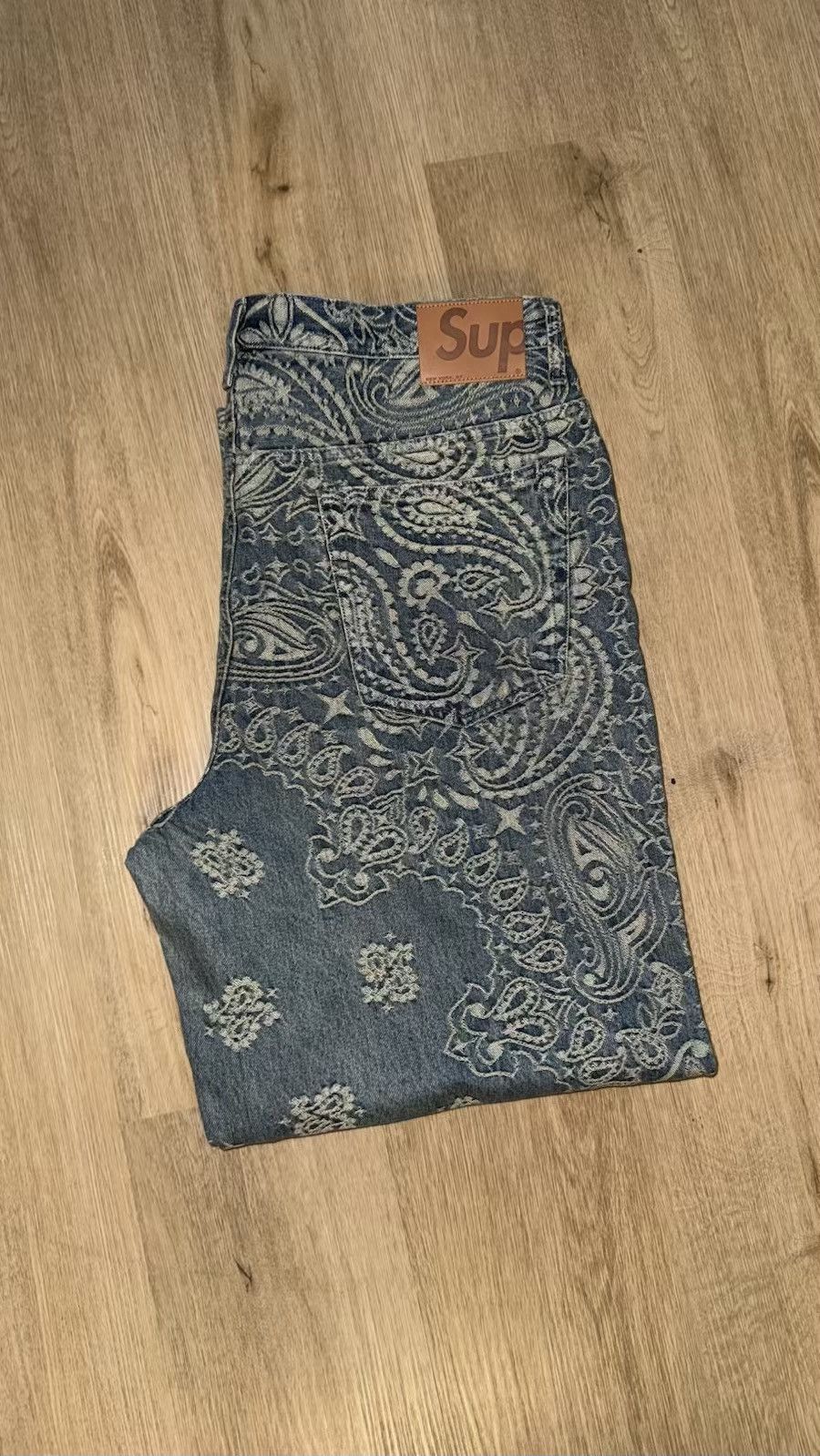 Supreme Supreme Bandana Jacquard Baggy Jeans Blue Size US 36 / EU 52 - 14 Thumbnail