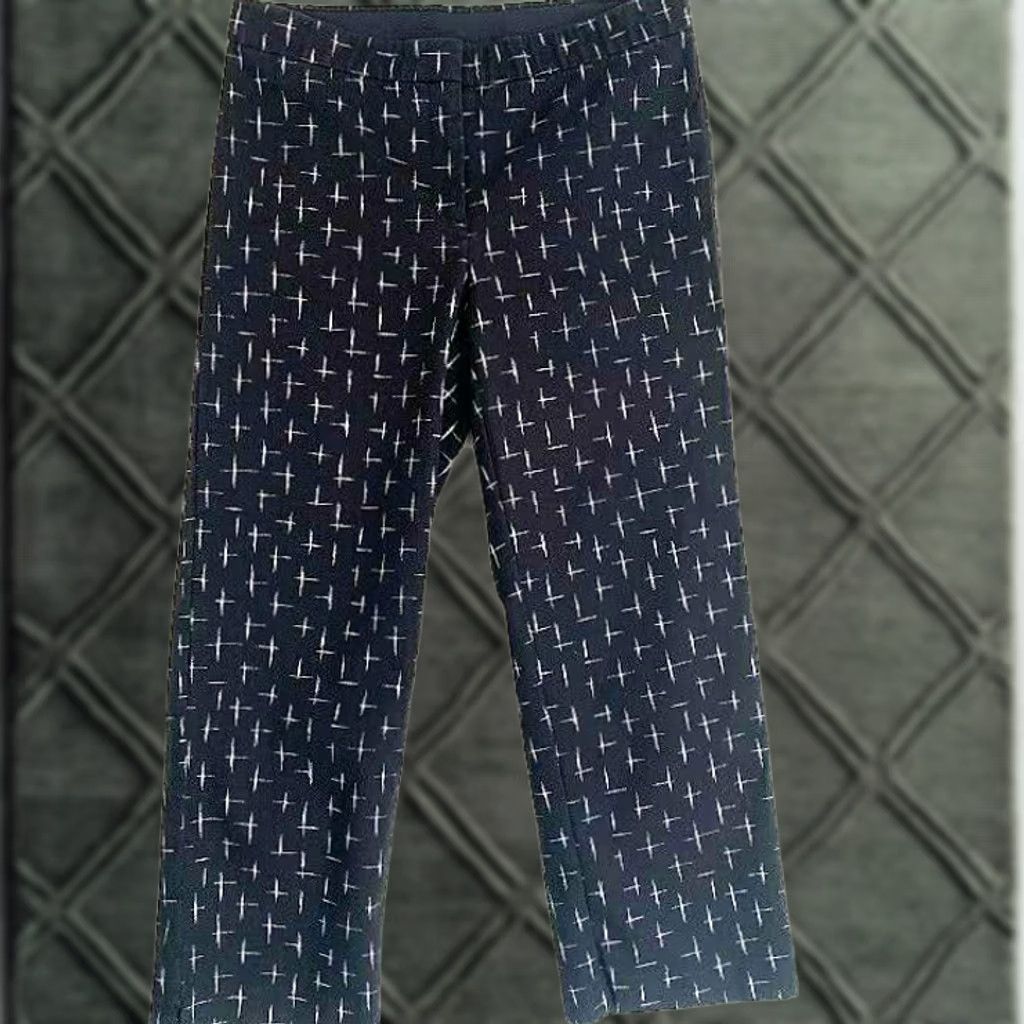J. Jill J.JILL Womens 8 Casual Capri Pants Straight Cropped Stretch Waist Front Zip Black Cotton Blend Rayon Spandex 63% 24" Inseam Mens? Size 30" / US 8 / IT 44 - 1 Thumbnail