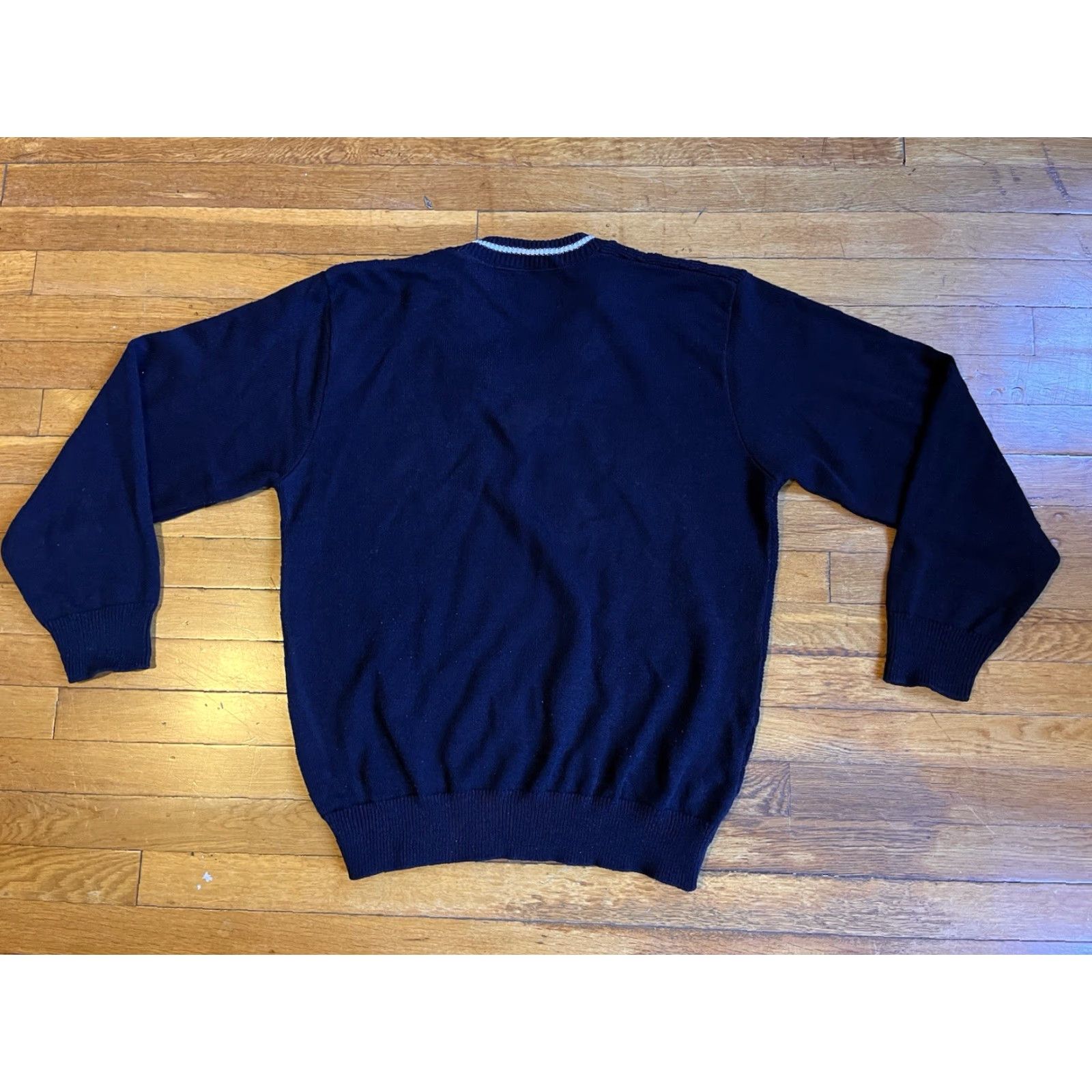 Vintage VINTAGE Scholastic Arista Varsity Sweater Men’s Large L Blue Cable-Knit Embroidered Pullover Size US L / EU 52-54 / 3 - 7 Thumbnail
