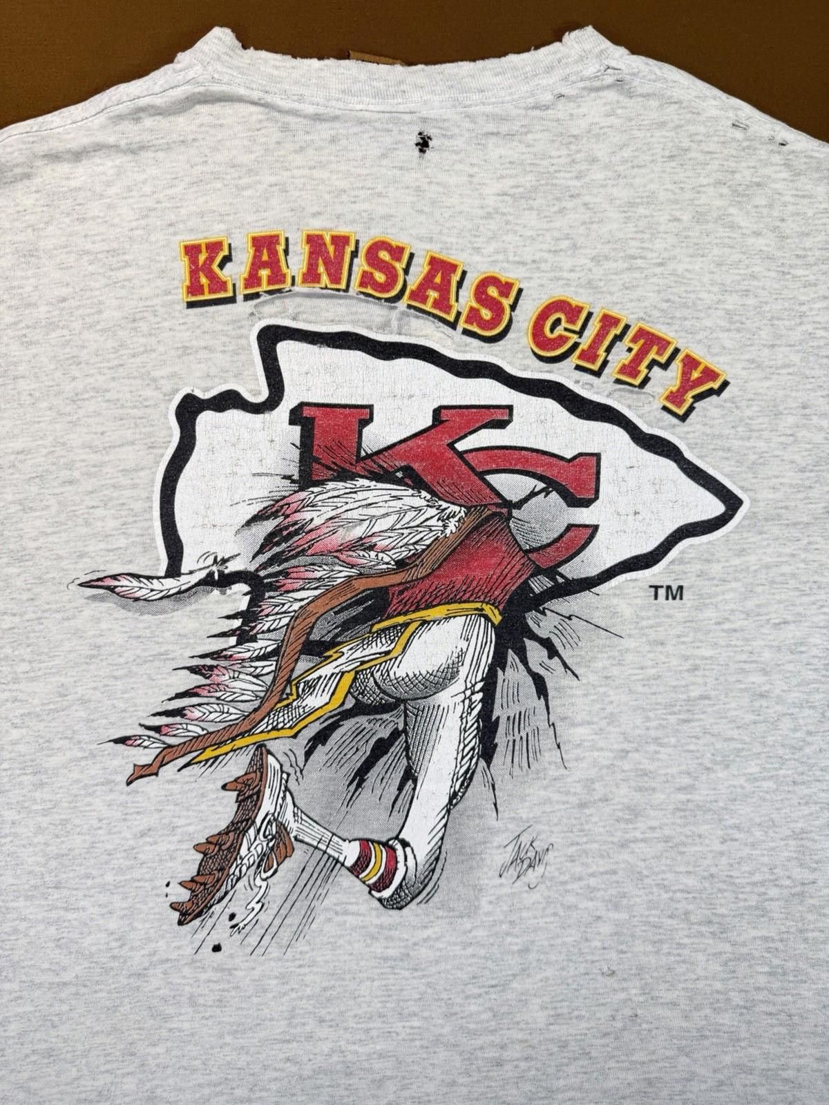 Nutmeg 1990s Kansas City Chiefs #99 Nutmeg Mills Jack Davis Shirt L Size US L / EU 52-54 / 3 - 9 Thumbnail