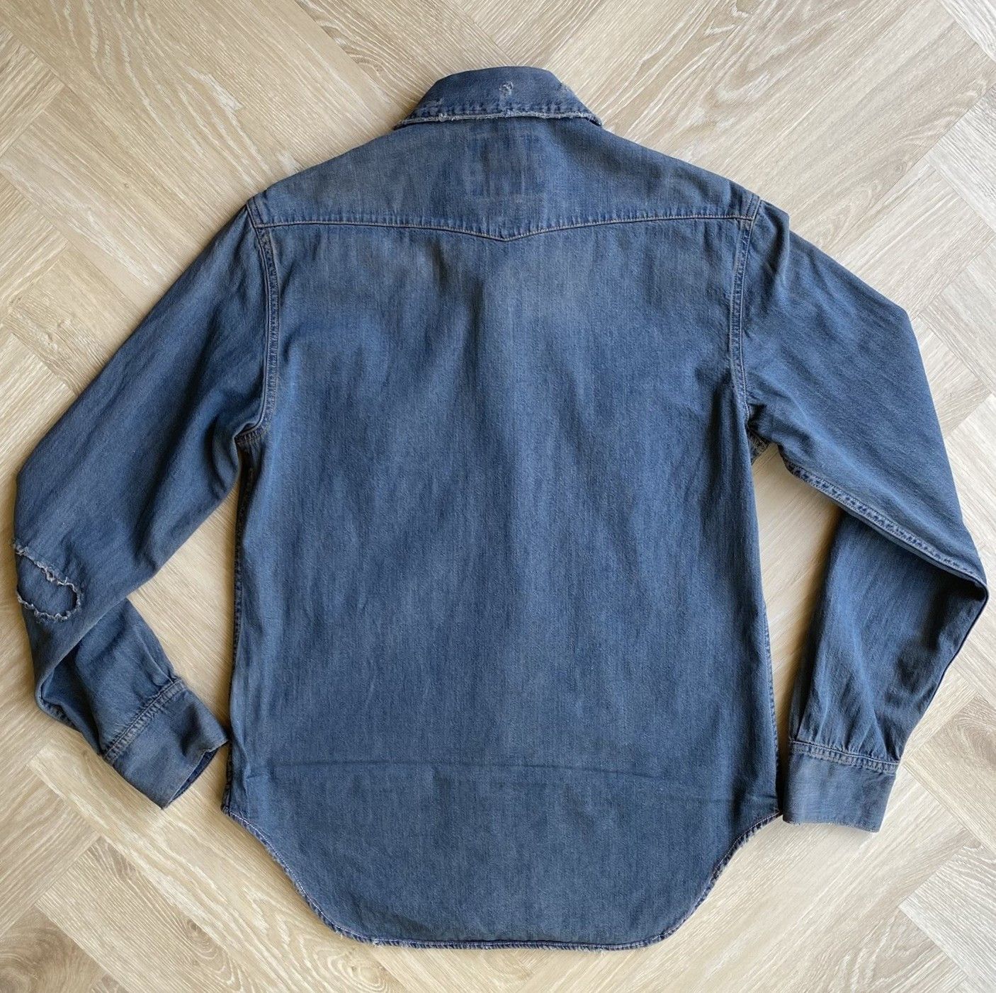 Acne Studios Western Shirt - Worn Clay Blue Denim Size US M / EU 48-50 / 2 - 17 Thumbnail