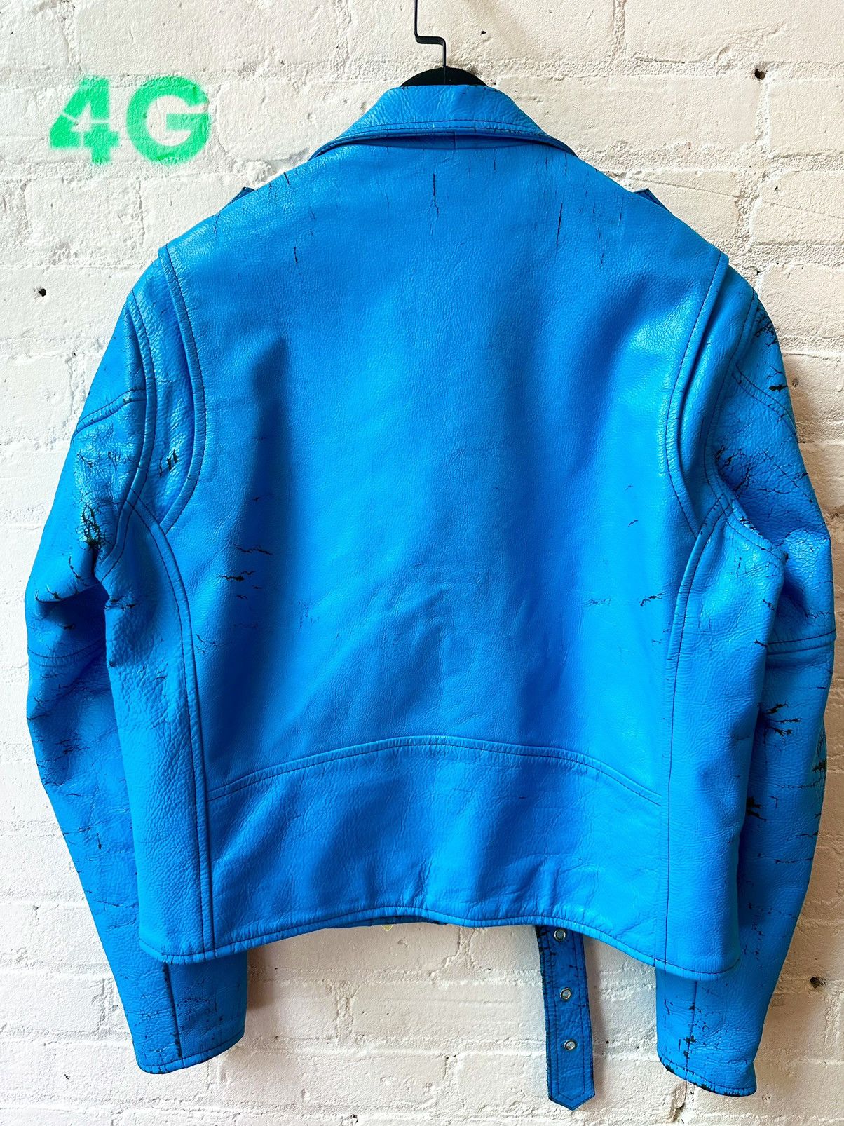 Enfants Riches Deprimes ERD EARLY COLLECTION CRACKED TURQUOISE LEATHER JACKET S M Size US S / EU 44-46 / 1 - 3 Thumbnail