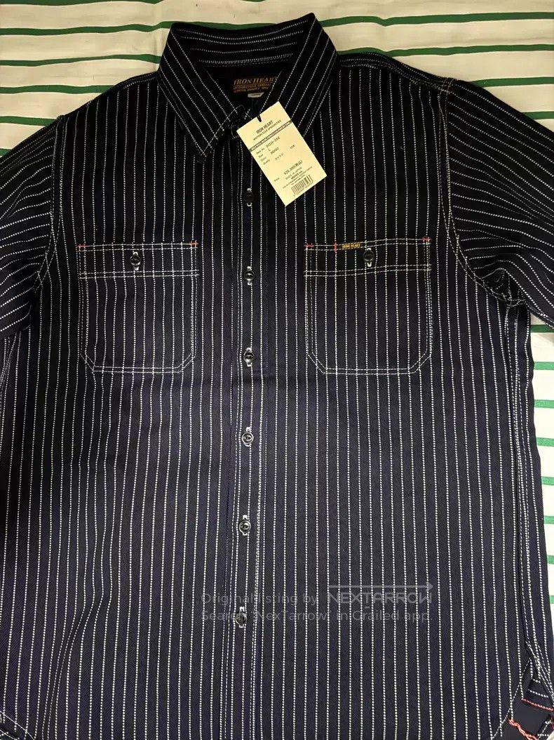 Iron Heart Iron Heart 12oz heavy undraft striped cargo shirt Size US L / EU 52-54 / 3 - 1 Thumbnail