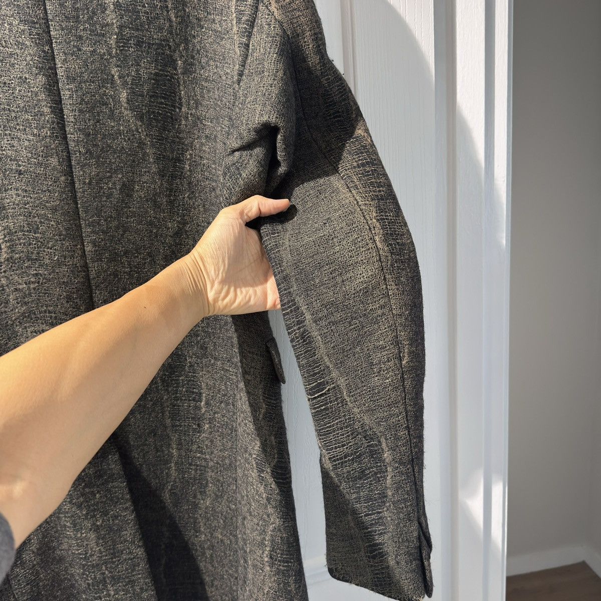 Deepti Deepti Black Wool Membrane Sleeve Long Jacket – Size 48 Size US M / EU 48-50 / 2 - 8 Thumbnail