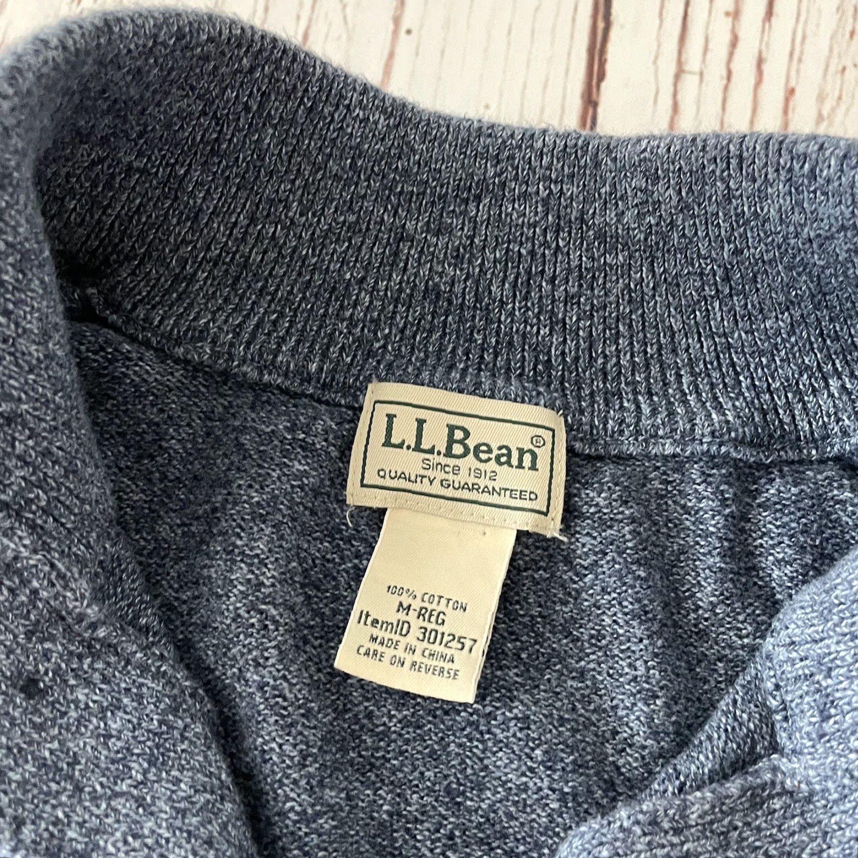 Vintage VINTAGE L.L. Bean Pullover Sweater Mens M Blue 100% Cotton Henley Shirt Size US M / EU 48-50 / 2 - 2 Thumbnail