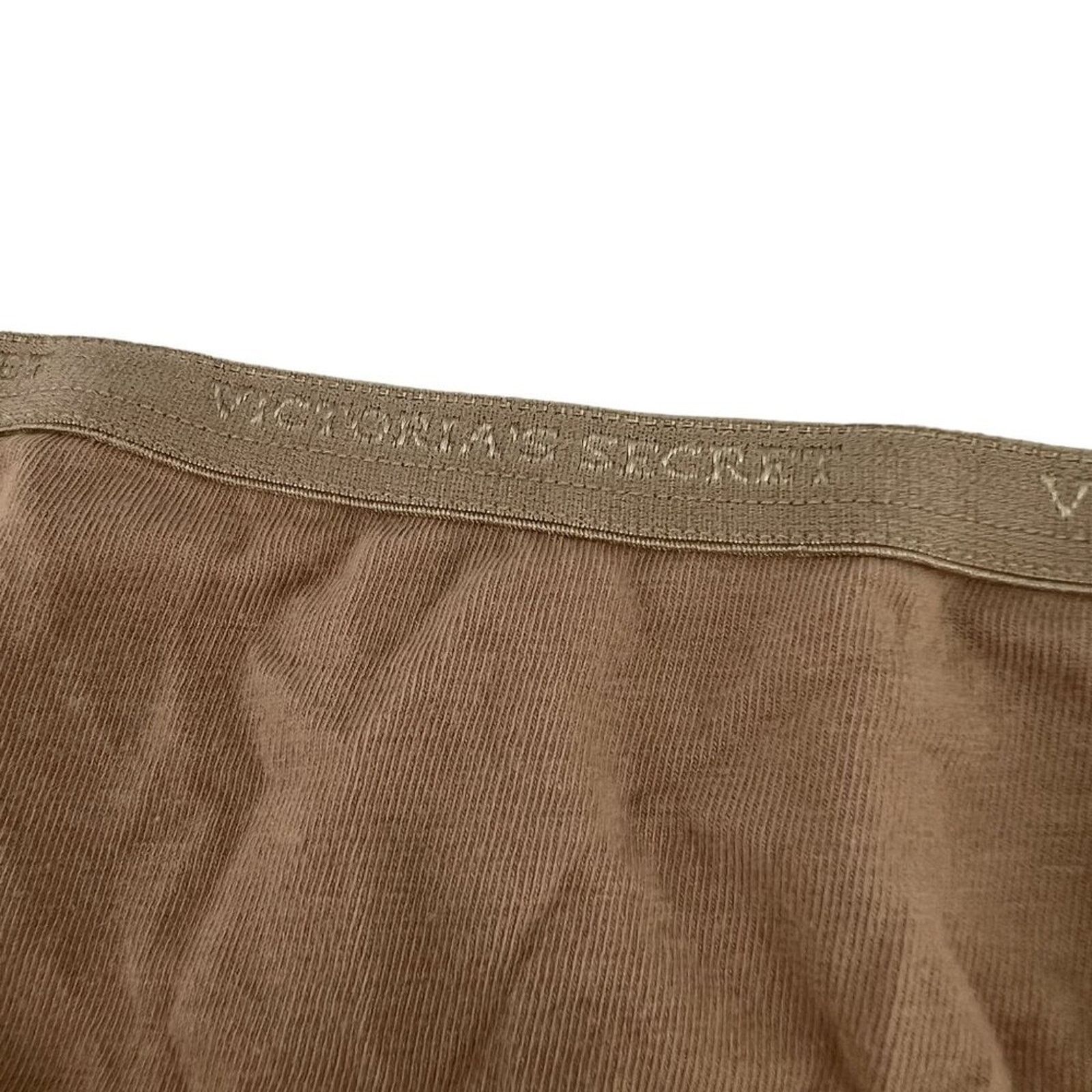 Victoria's Secret Victoria's Secret Solid Beige Cotton Hi Cut Leg Bikini Large Size ONE SIZE - 2 Thumbnail