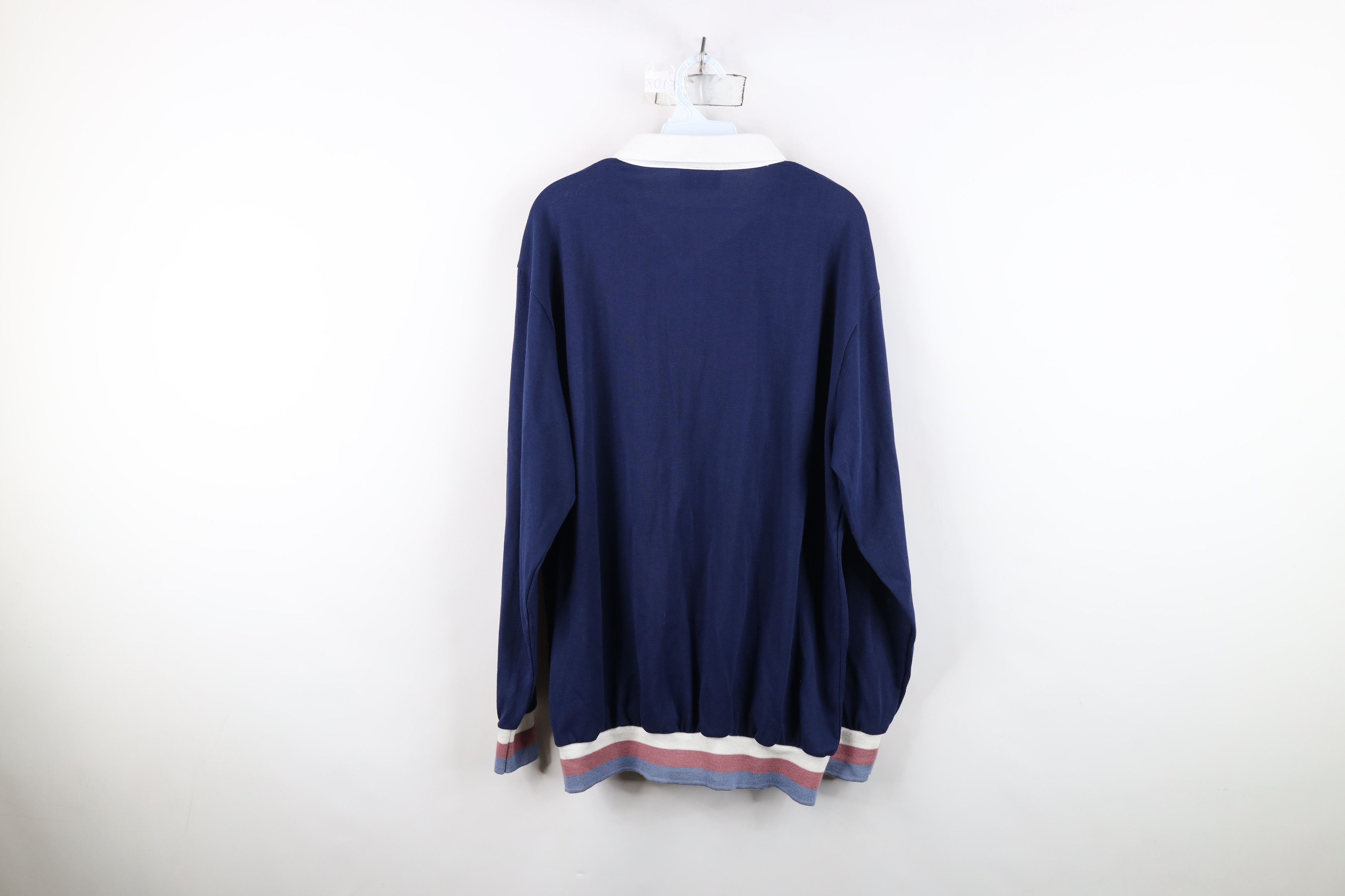 Vintage Deadstock Vintage 70s Streetwear Long Sleeve Rugby Polo Size US XXL / EU 58 / 5 - 8 Thumbnail