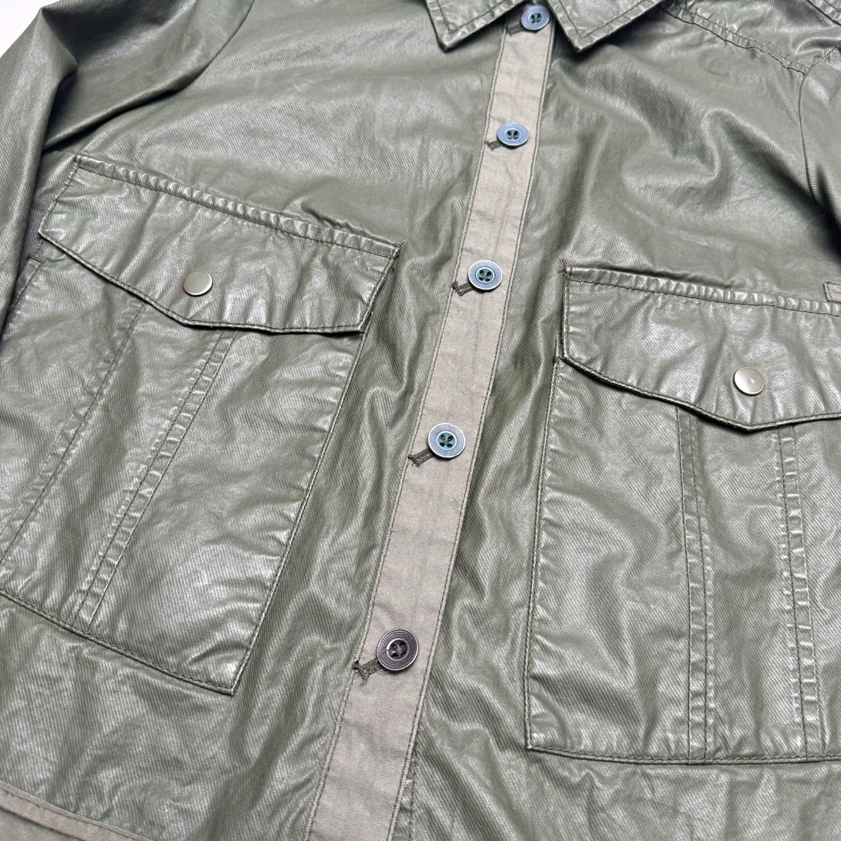 Anthropologie Hei Hei Anthropologie Women's Small Olive Utility Button Up Shirt Size S / US 4 / IT 40 - 4 Thumbnail