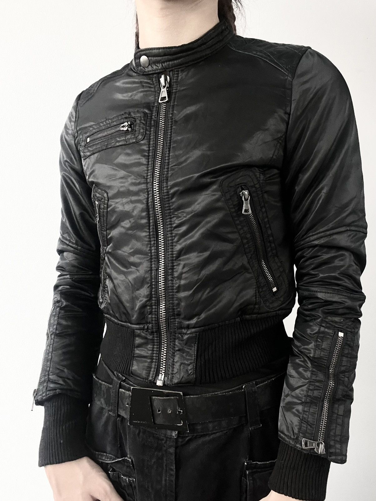 If Six Was Nine G.O.A Avant-Garde Crop Bomber Jacket Size US M / EU 48-50 / 2 - 6 Thumbnail