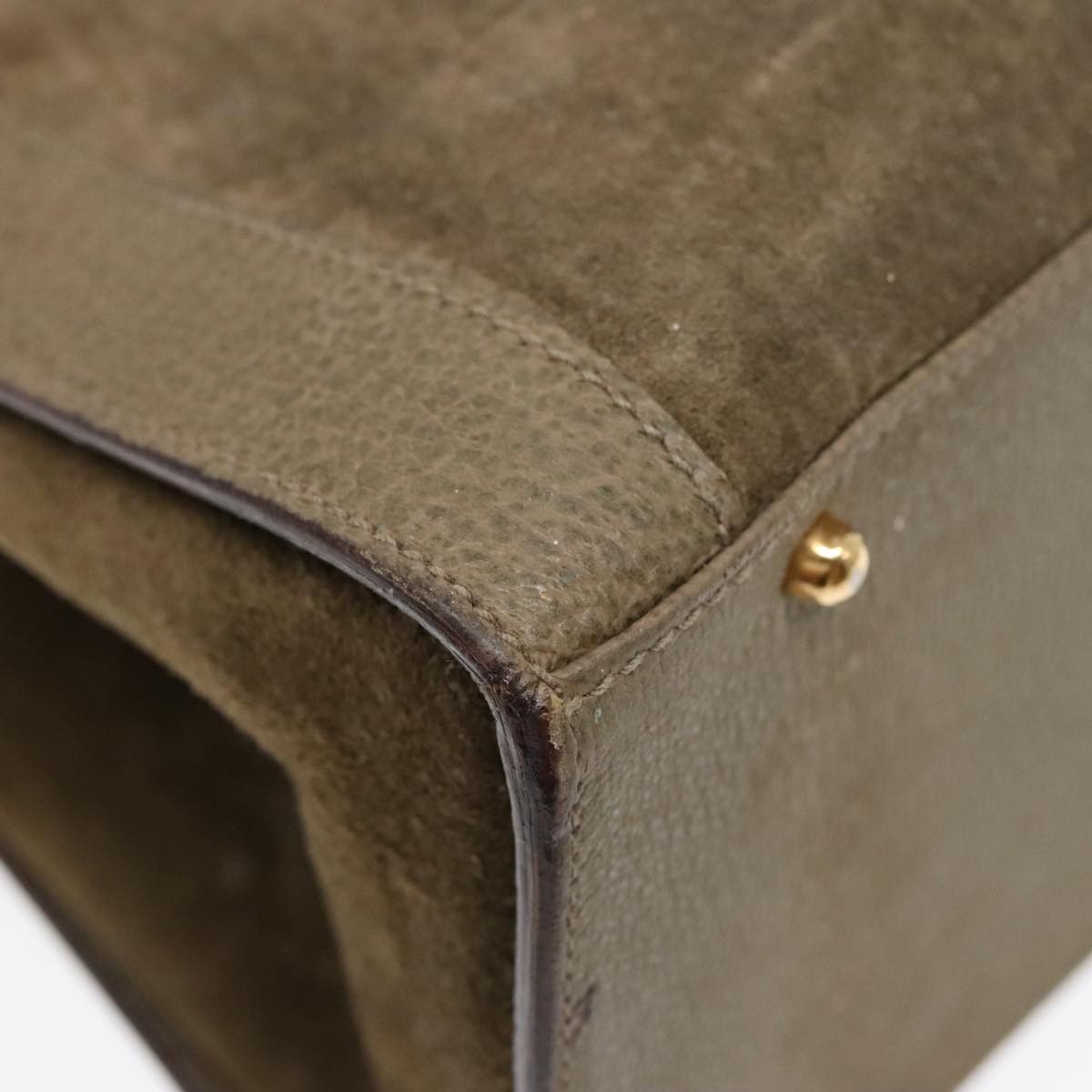 Gucci GUCCI Bamboo Hand Bag Suede Khaki Gold 002 1186 002 1186 Size ONE SIZE - 16 Thumbnail