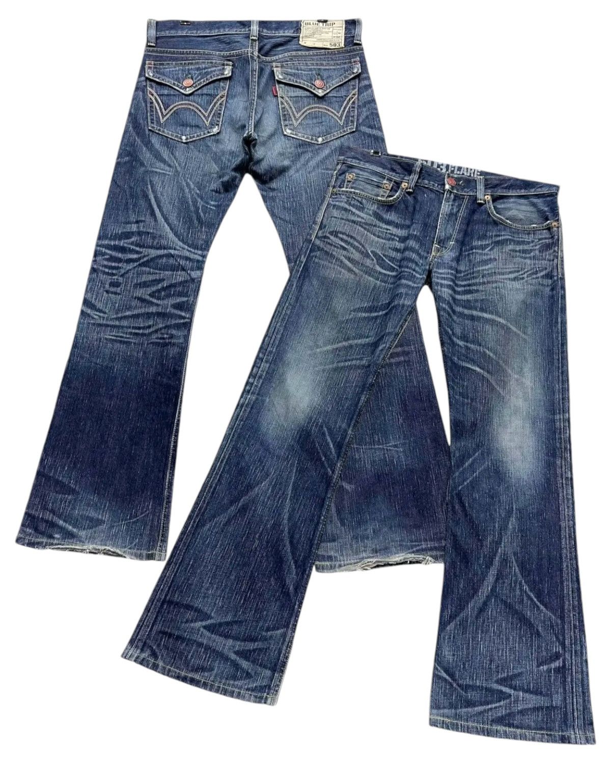 FYE🔥EDWIN 503 FLARE Raw Blue Denim Made in Japan💥