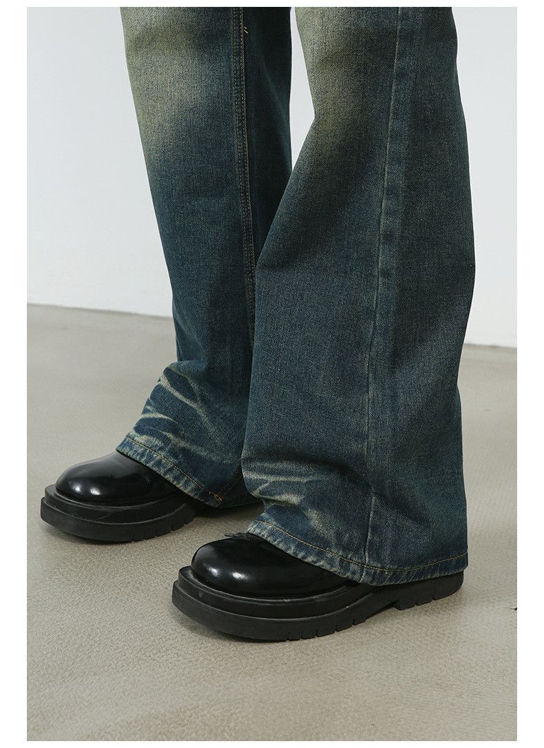 Japanese Brand × Jean Retro patchwork straight distressed flared jeans Size US 32 / EU 48 - 5 Thumbnail