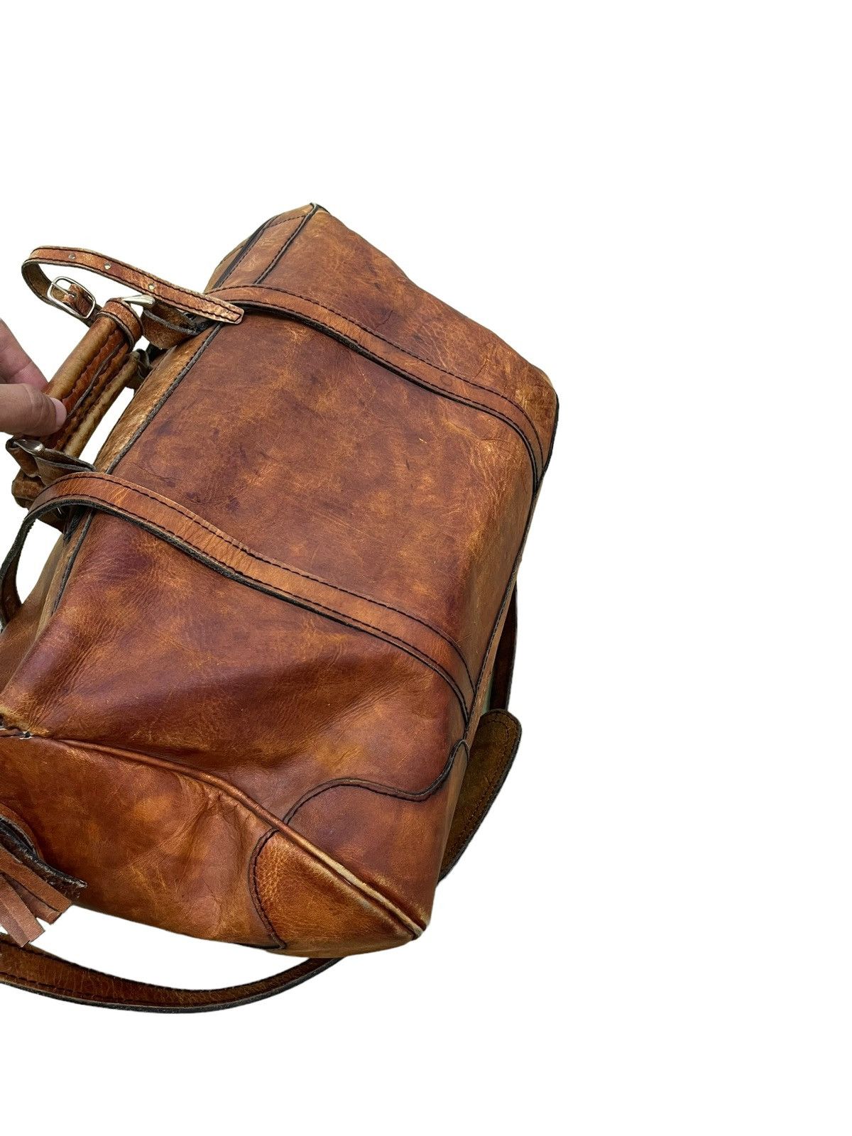 Japanese Brand Full Leather Patina Vtg Unknown Duffle Bag 1🟩 Size ONE SIZE - 15 Thumbnail