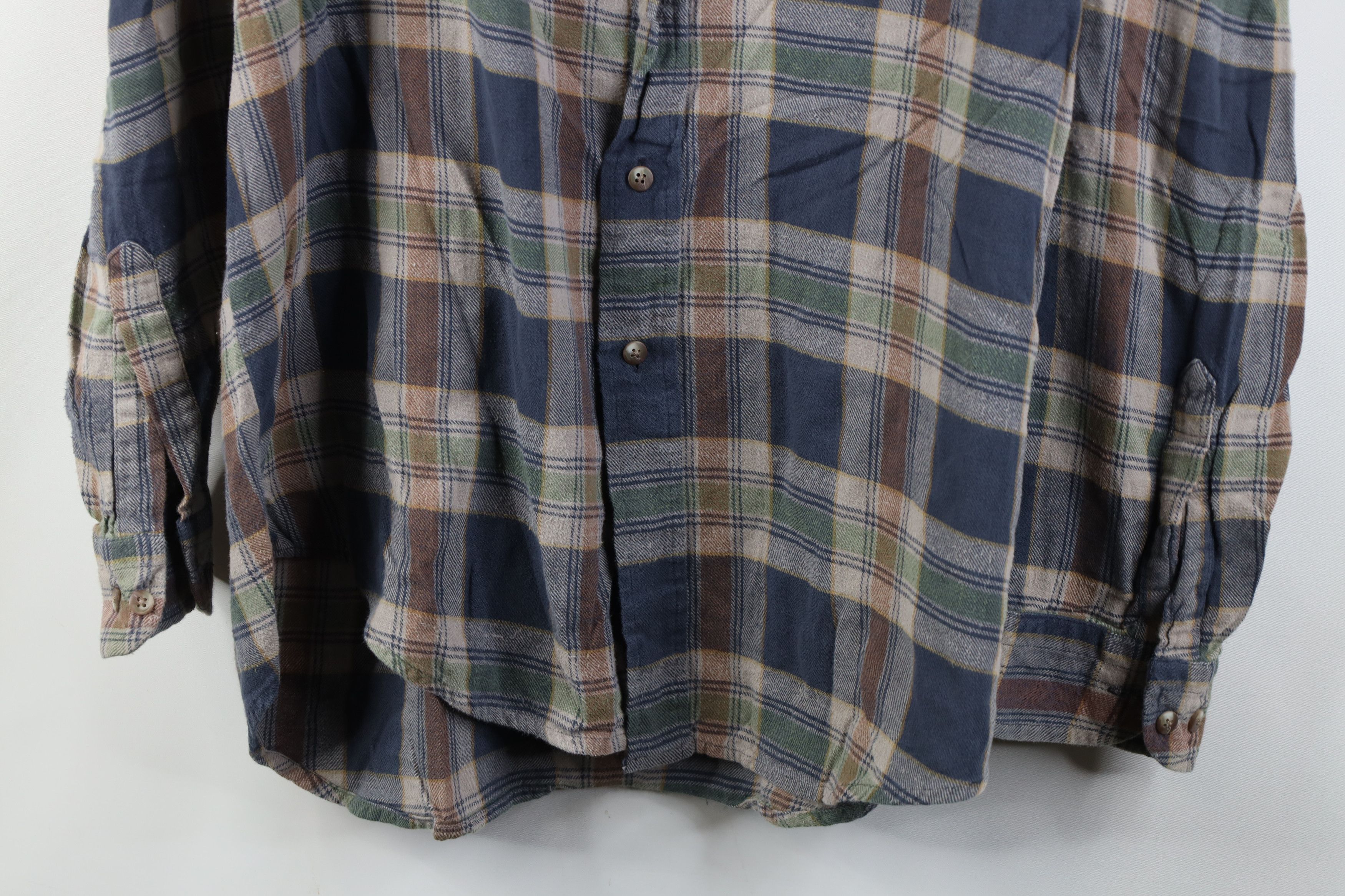 Vintage Vintage 90s Streetwear Button Shirt Plaid Earth Tone Size US XL / EU 56 / 4 - 3 Thumbnail