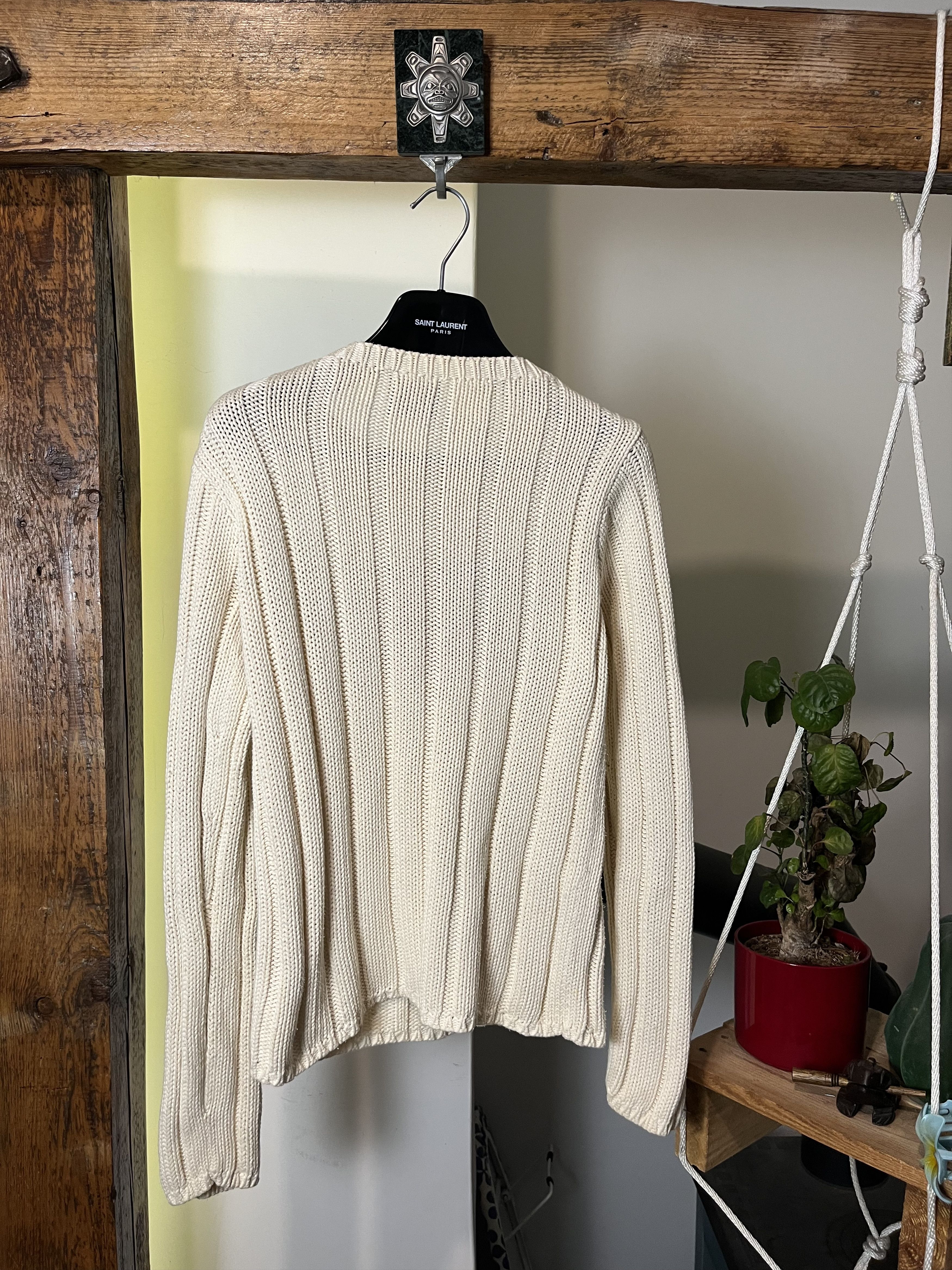 Lauren Ralph Lauren × Ralph Lauren × Vintage Vintage Polo Ralph Lauren USA Flag Beige Cable Knit Knitwear Size US S / EU 44-46 / 1 - 2 Thumbnail